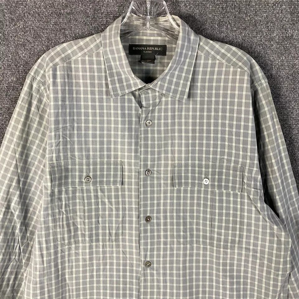 Banana Republic Banana Republic Button Up Shirt Men's Large Classic Plaid Size US L / EU 52-54 / 3 - 2 Thumbnail