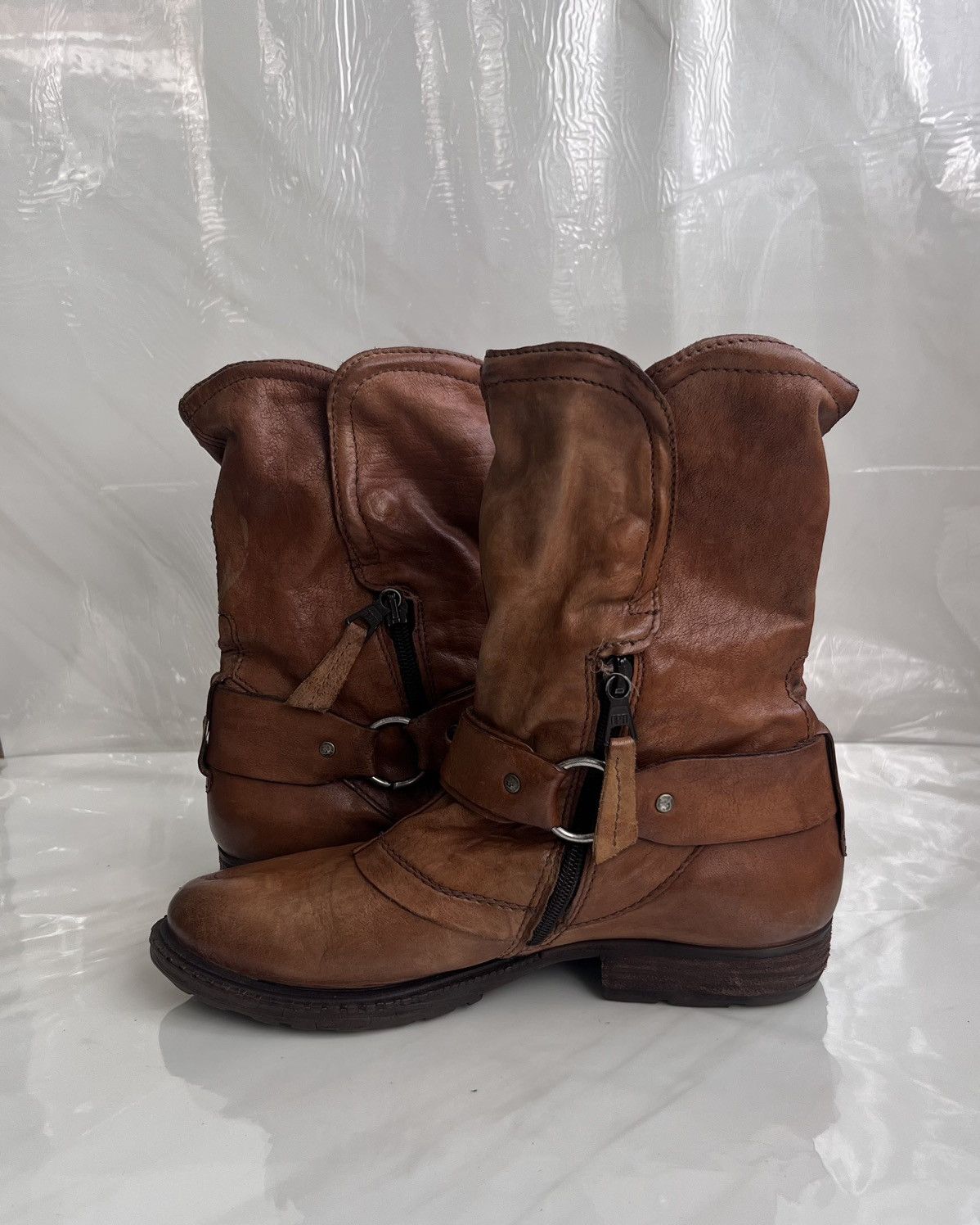 A.S.98 As 98 Airstep Zipper Boho Biker brown distressed boot Size US 8 / IT 38 - 6 Thumbnail