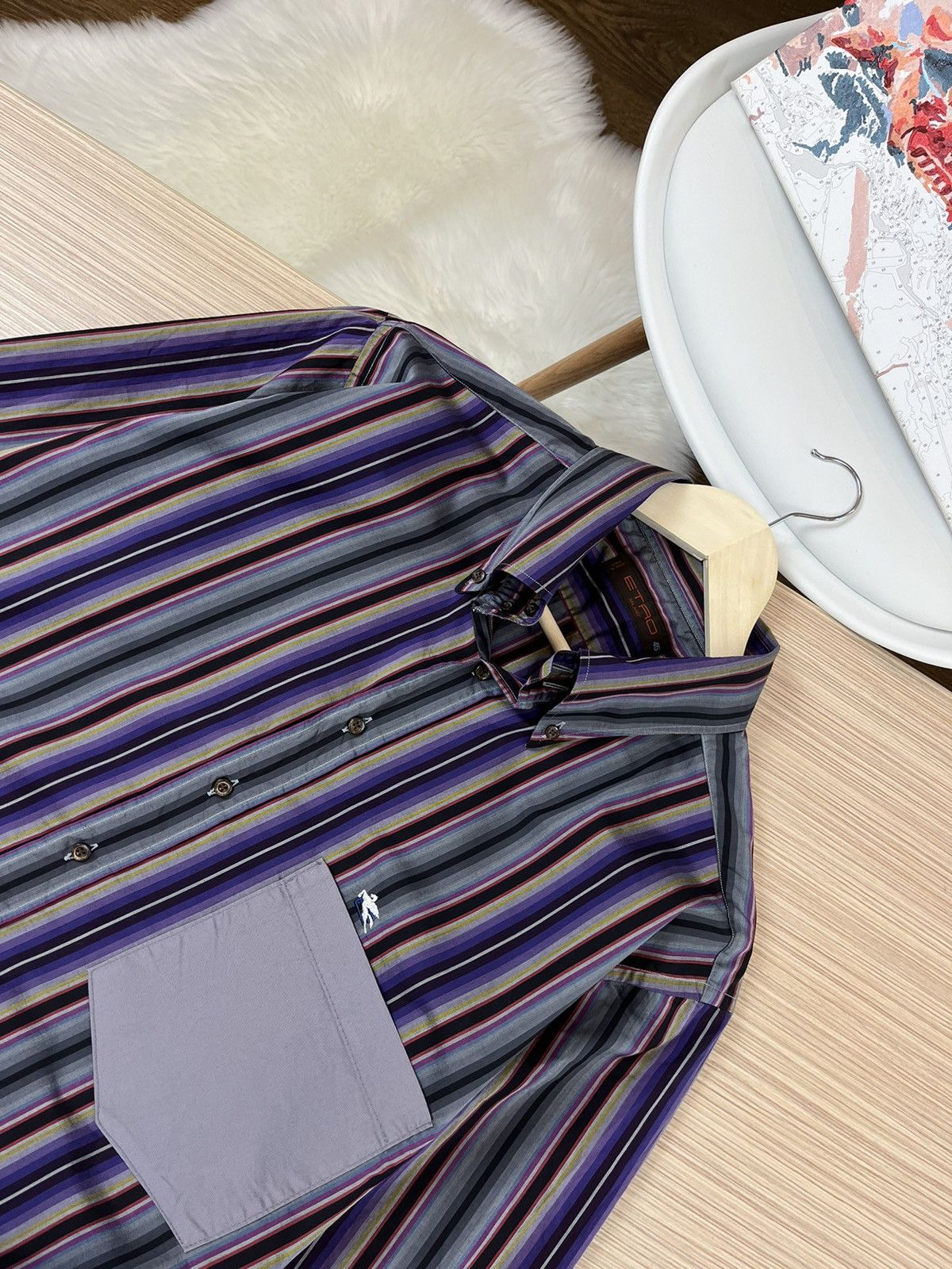 Designer × Etro Vintage Luxury Etro Shirts Size US XL / EU 56 / 4 - 3 Thumbnail