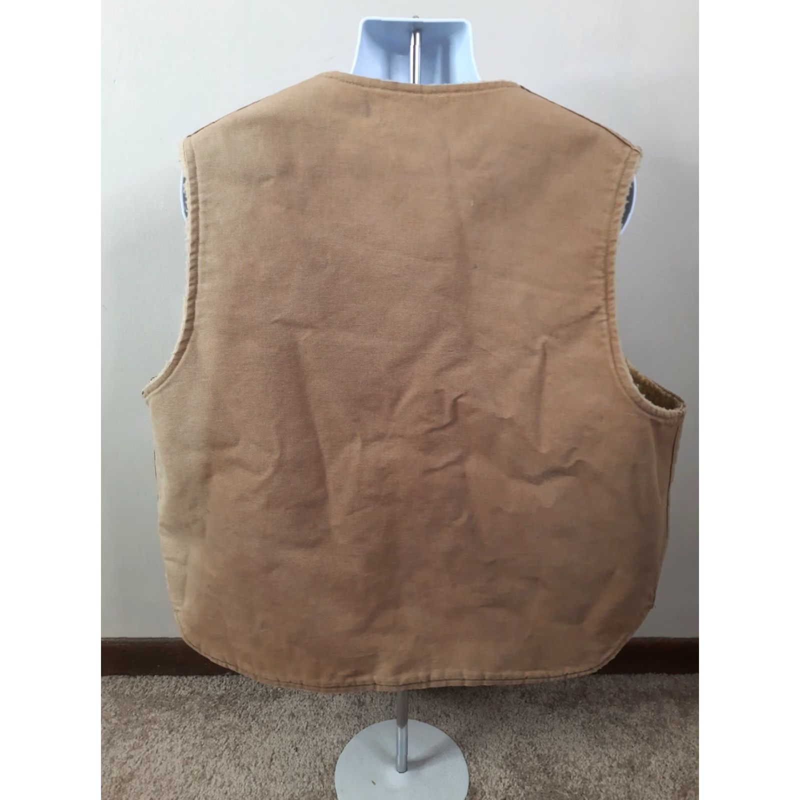Carhartt VINTAGE Carhartt Vest Mens Duck Canvas Sherpa Lined 2XL Brown USA Union Made Workwear 90s Outdoor Hunting Size US XXL / EU 58 / 5 - 3 Thumbnail