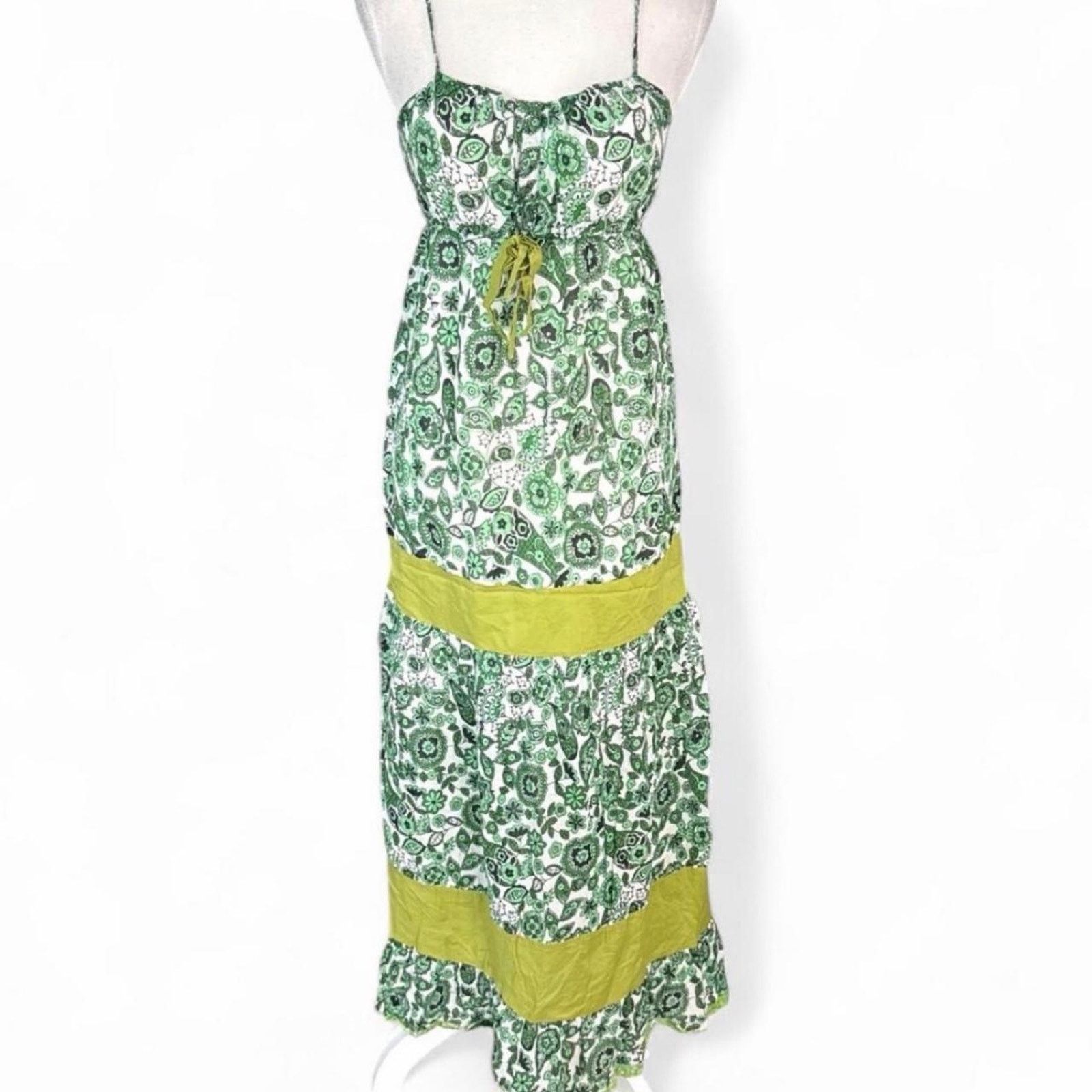 Ten C Green Boho cottage maxi sun dress size large brand : Ten Size L / US 10 / IT 46 - 1 Thumbnail