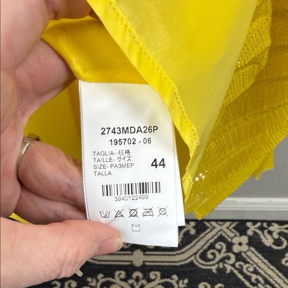 MSGM MSGM all over Yellow Sequin pleated skirt strap sleeve dress Size L / US 10 / IT 46 - 10 Thumbnail