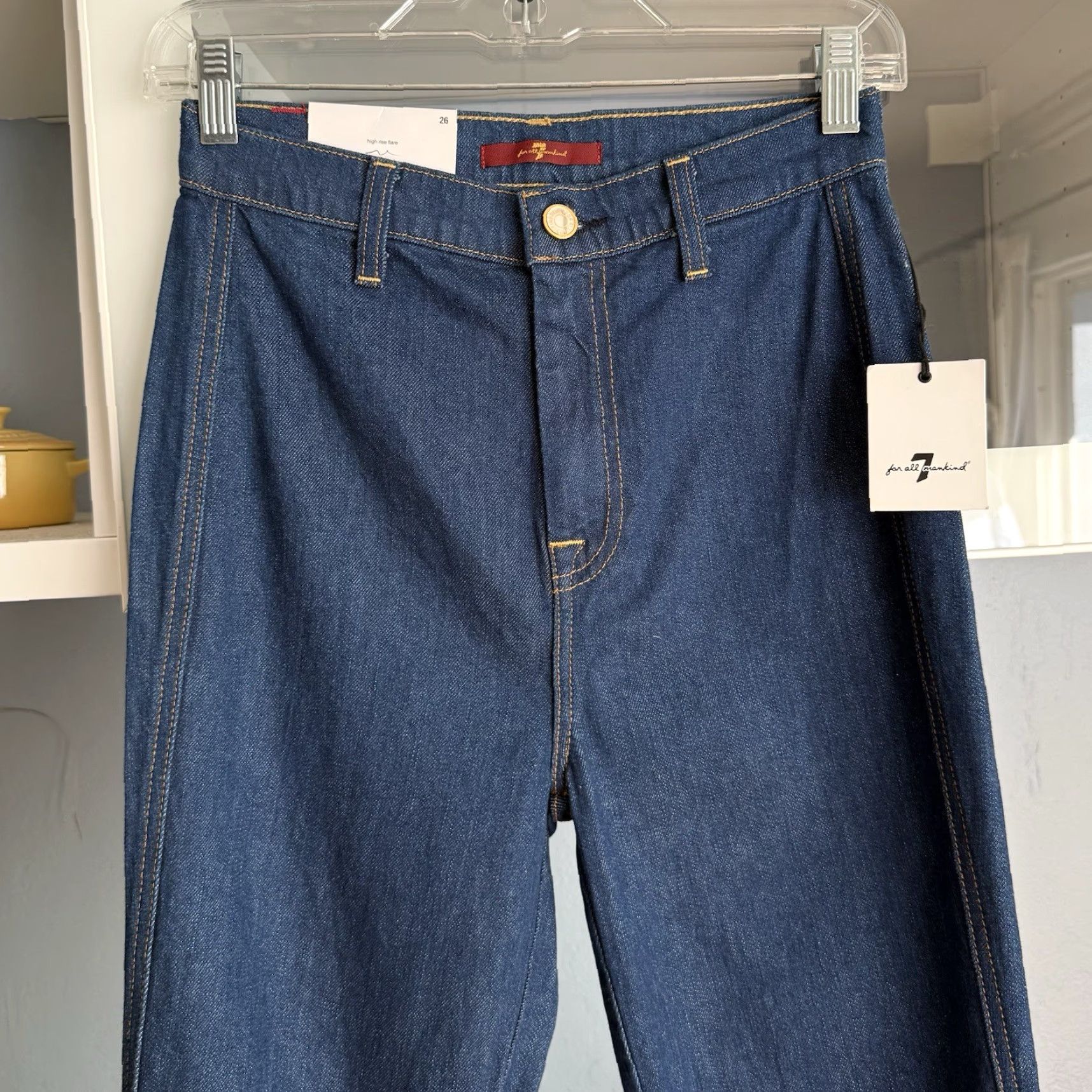 7 For All Mankind VINTAGE 7 FOR ALL MANKIND High Rise Flare Jeans A Pocket 26 Blue Women 7 For All Mankind Jeans Limited Ed. Capsule Collection 90s? Size 26" / US 2 / IT 38 - 4 Thumbnail
