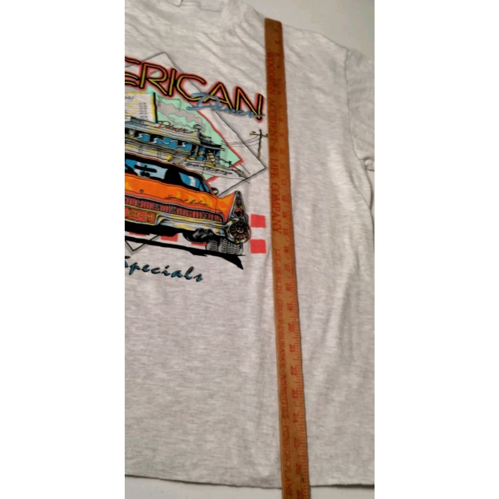 Vintage VINTAGE Creditee American Diner Shirt XL Gray Single Stitch Graphic T Drive In Food Mens Shirt Size US XL / EU 56 / 4 - 6 Thumbnail