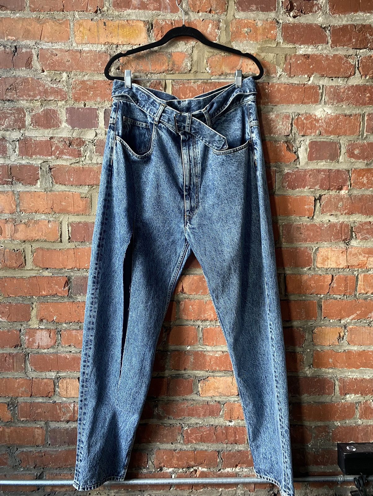 Maison Margiela Galliano for Maison Margiela Slit Belted Denim Jeans Co-ed Size US 34 / EU 50 - 5 Thumbnail