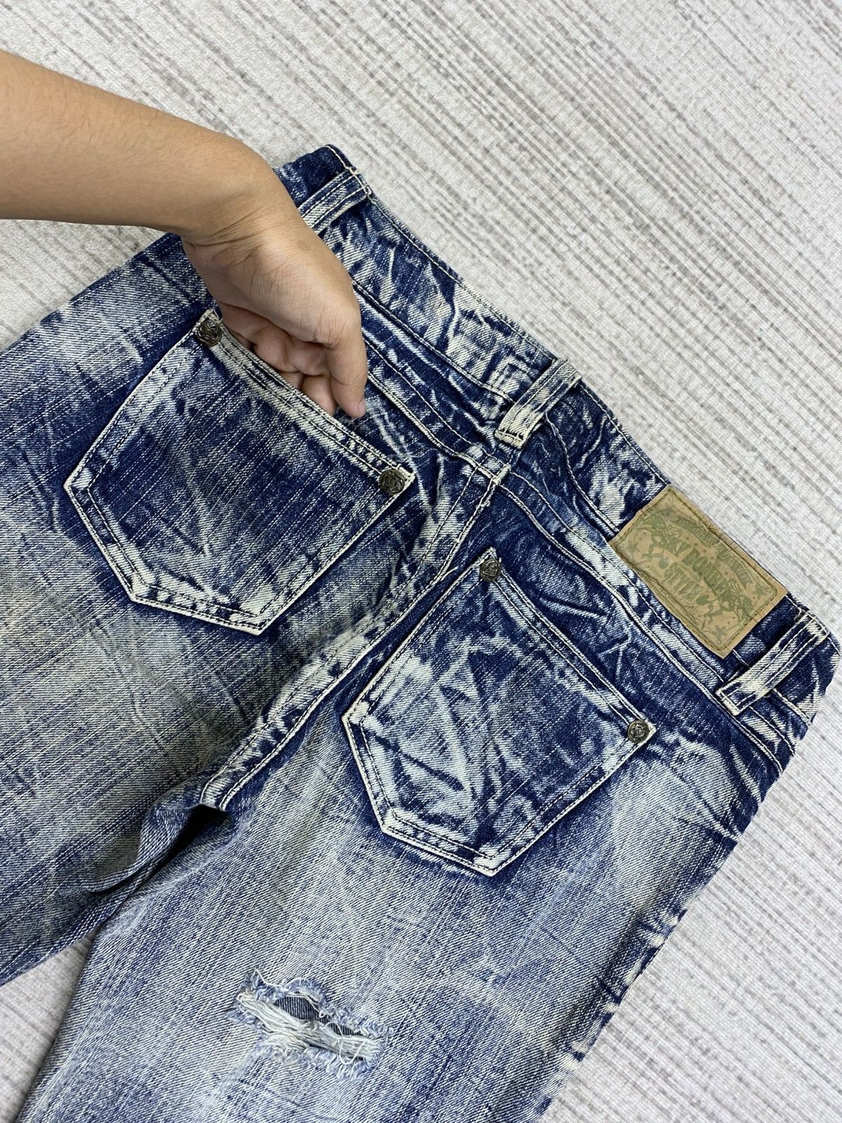 14th Addiction × Le Grande Bleu (L.G.B.) × Vintage Vintage Sky Bomber Distressed Acid Wash Denim Pants Size US 30 / EU 46 - 11 Thumbnail