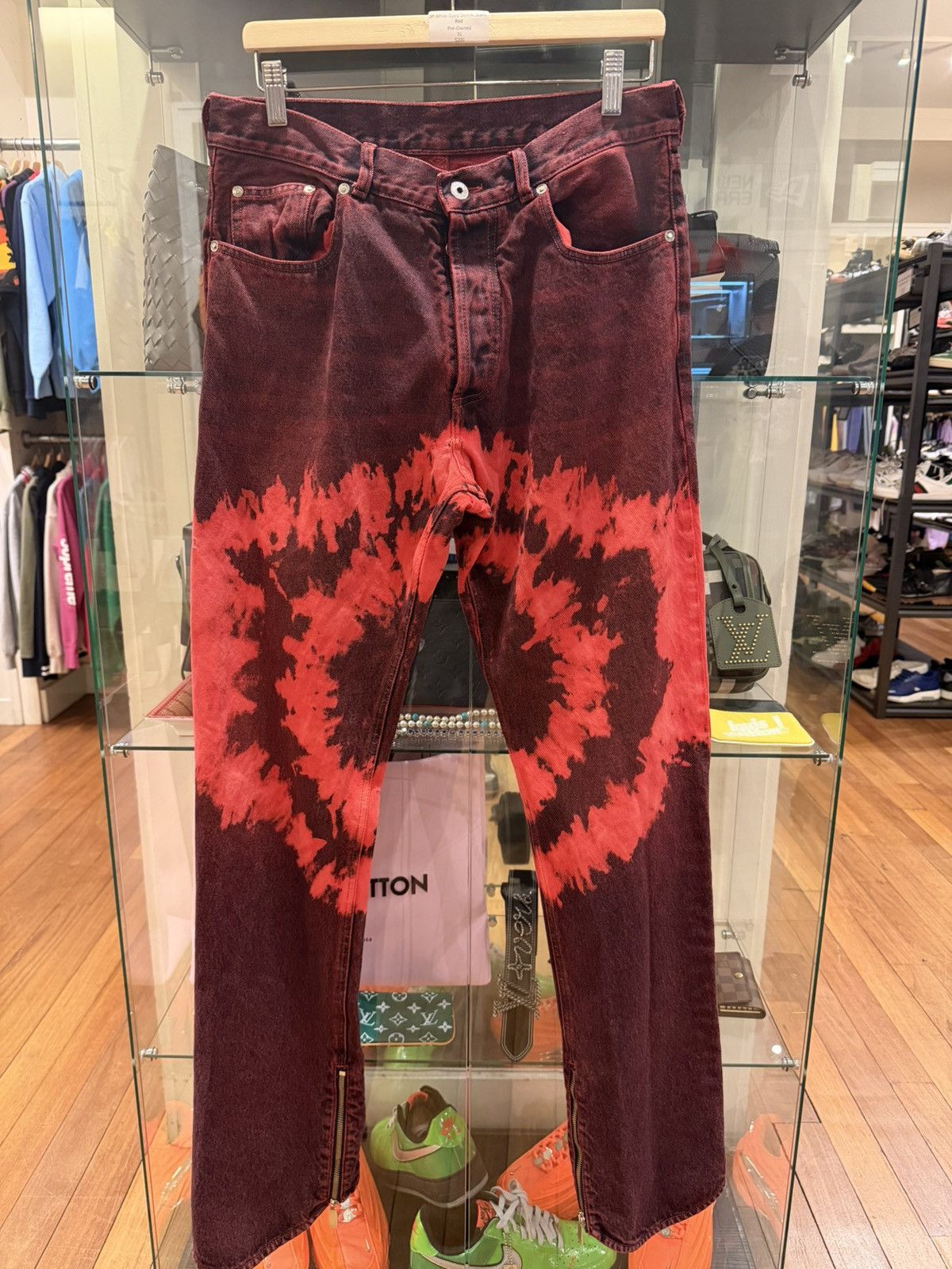 Off-White Off-White Tie Dyed Red Denim Jeans Size US 31 - 1 Thumbnail