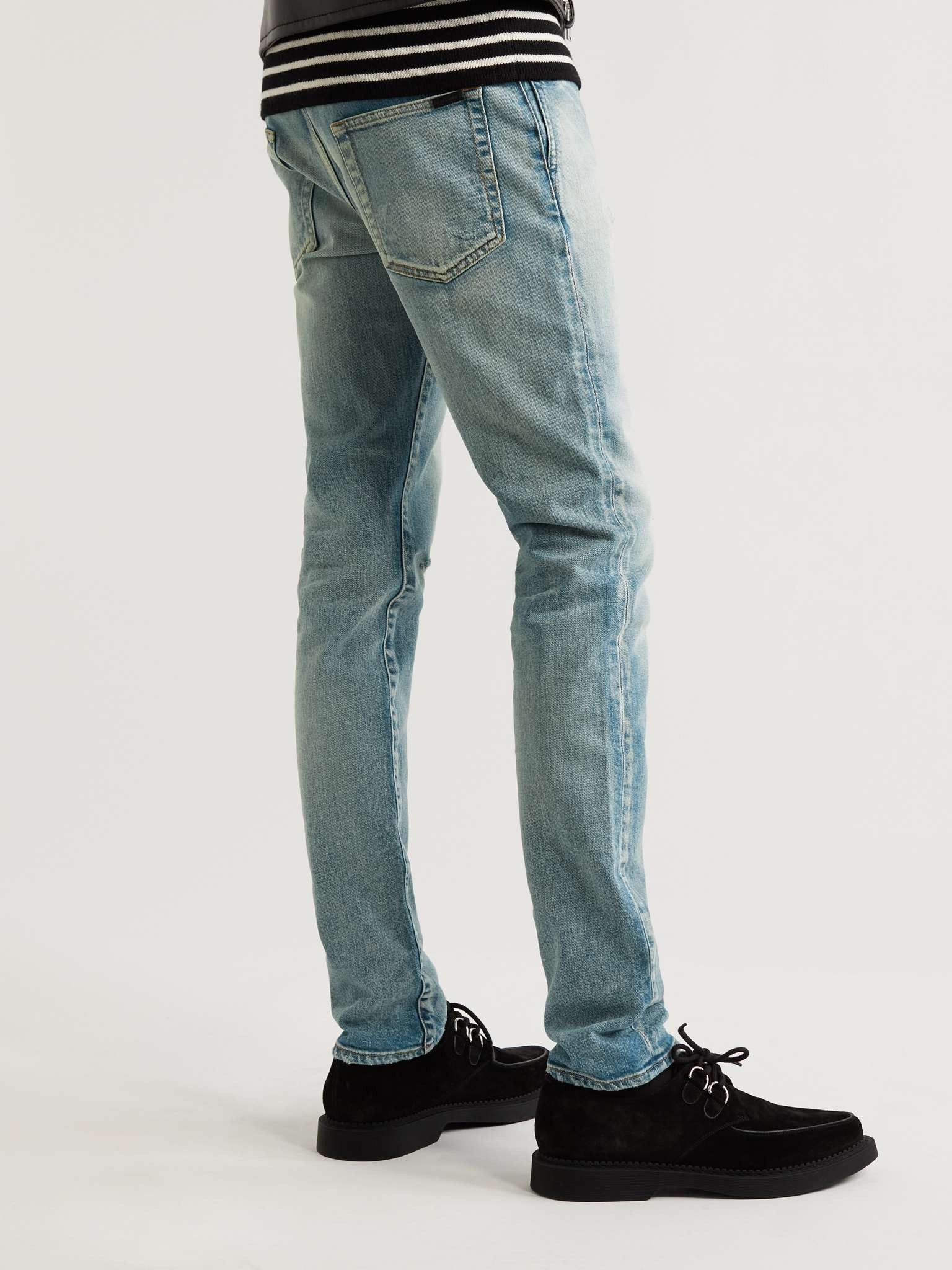 Saint Laurent Paris o1bcso1str0725 Skinny-Fit Distressed Jeans Size US 29 - 3 Thumbnail