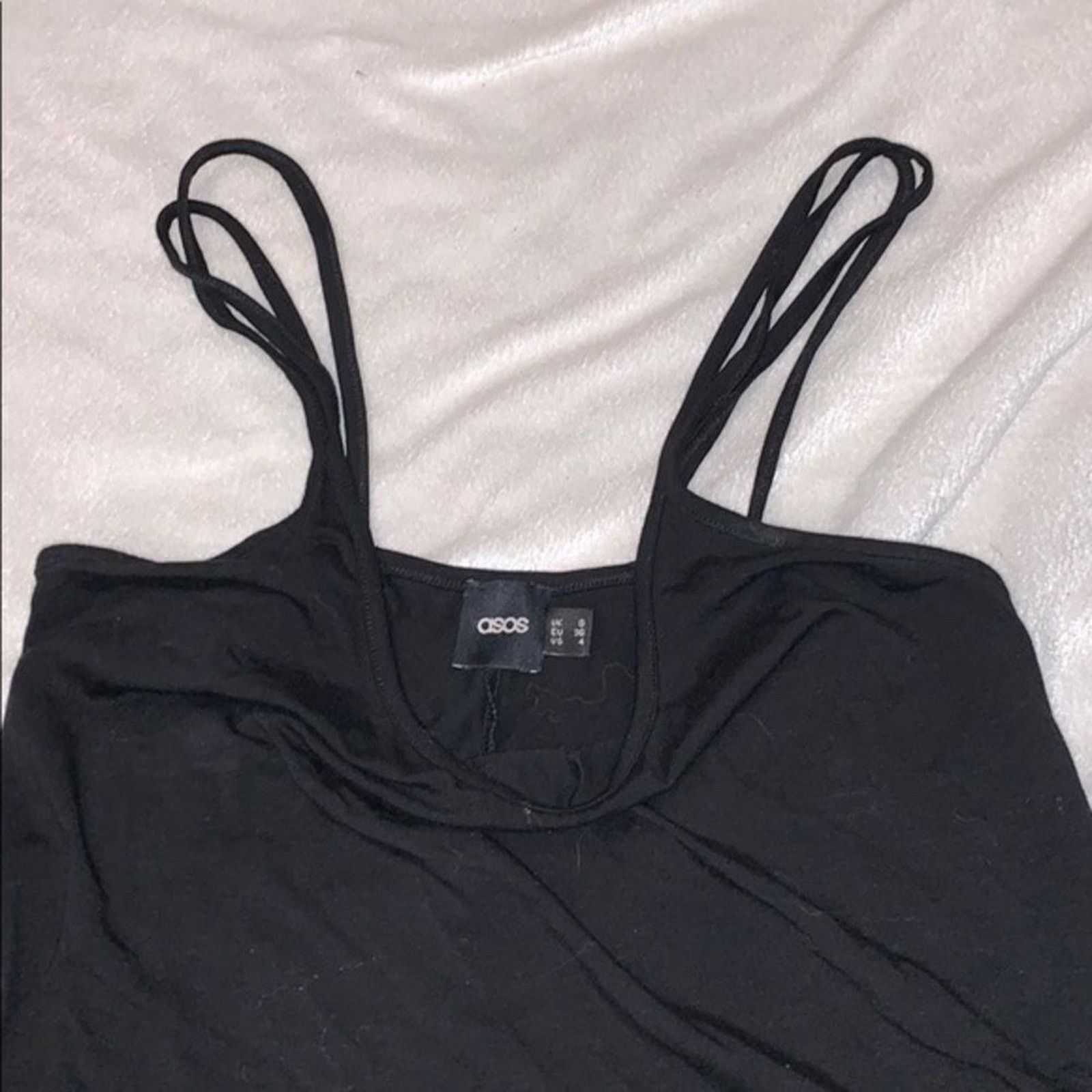 Asos ASOS Black Tank Top with Flutter Hem | Sz 4 Size S / US 4 / IT 40 - 5 Thumbnail