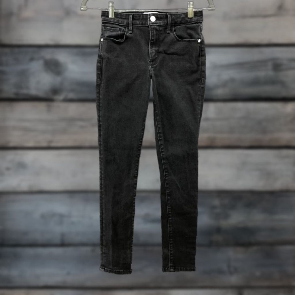Abercrombie & Fitch Abercrombie & Fitch The Super Skinny Mid Rise Jeans Womens 2P 26 Black Denim Cotton Blend Zip Button Stretch Petite Short / 2S Small? Size 26" / US 2 / IT 38 - 1 Thumbnail