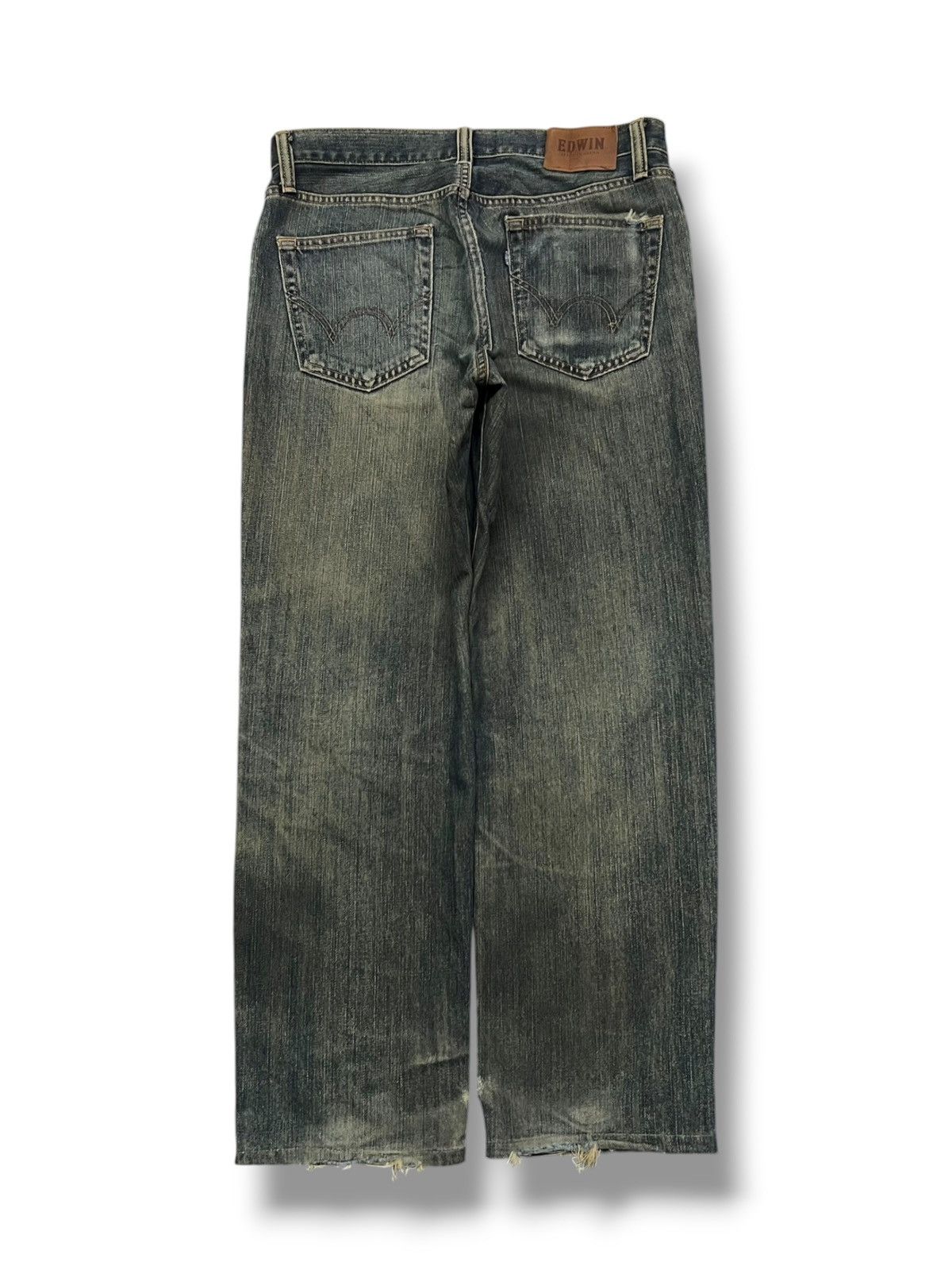 Edwin Vintage Edwin E604R Japan - Faded Mud Wash, Distressed Denim Size US 32 / EU 48 - 3 Thumbnail