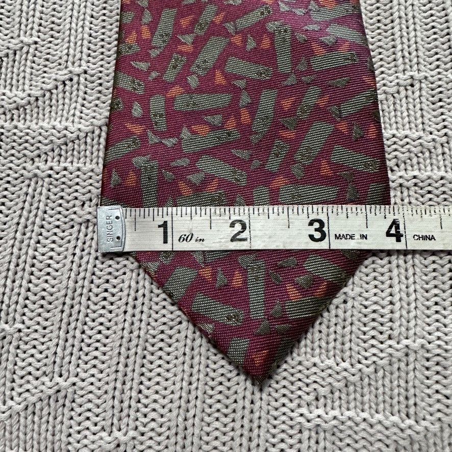 Other Nick Hilton maroon abstract Italian silk tie Size ONE SIZE - 6 Thumbnail