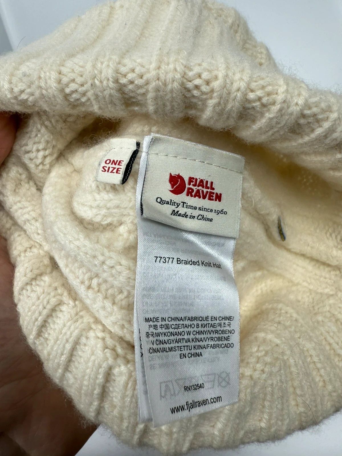 Fjallraven Fjallraven Cable Knit Wool-Nylon Beanie Hat One Size Size ONE SIZE - 8 Thumbnail
