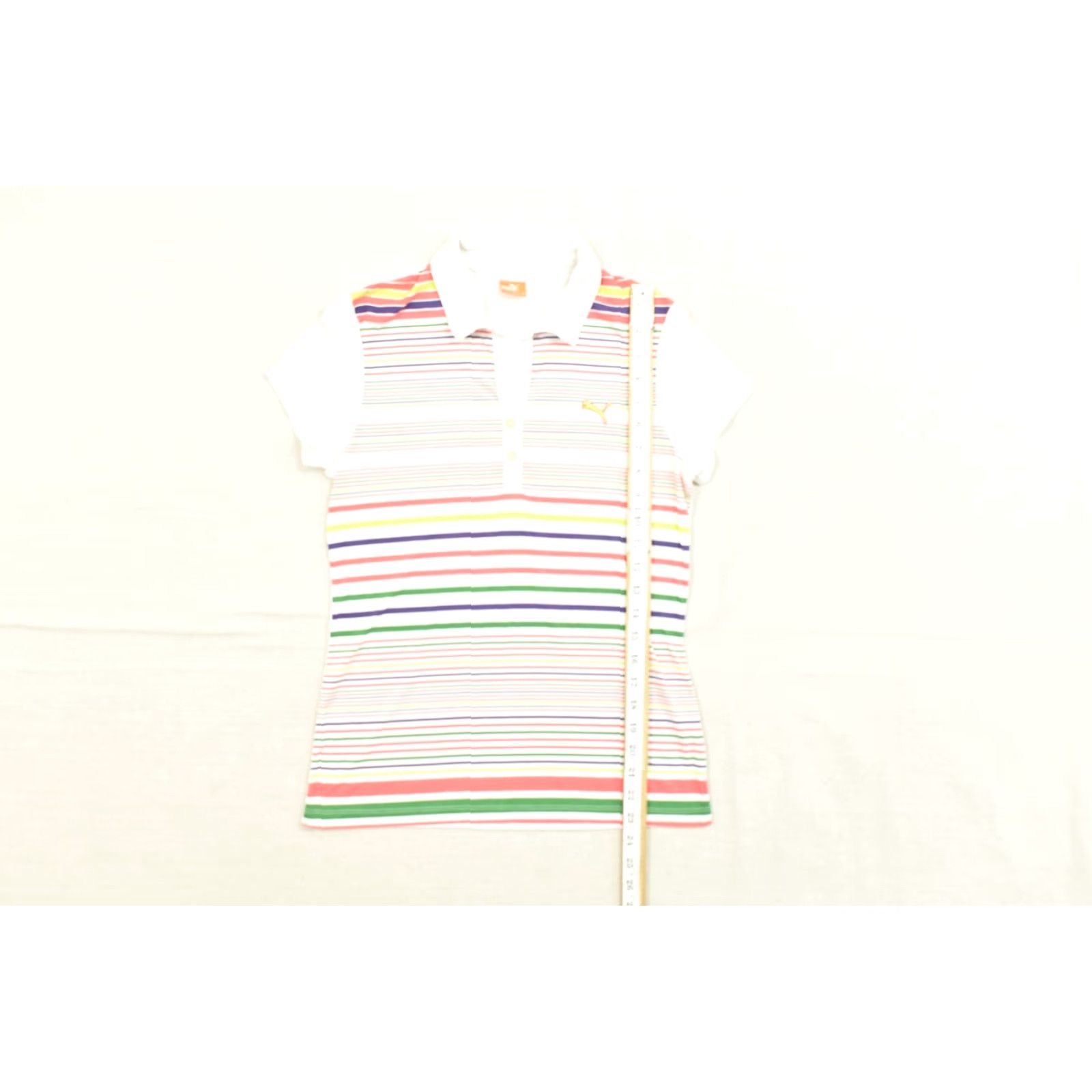 Puma PUMA Sportlifestyle Polo Shirt Womens S Multicolor Striped Short Sleeve Polo Casual Summer Spring - Womens Size S / US 4 / IT 40 - 4 Thumbnail