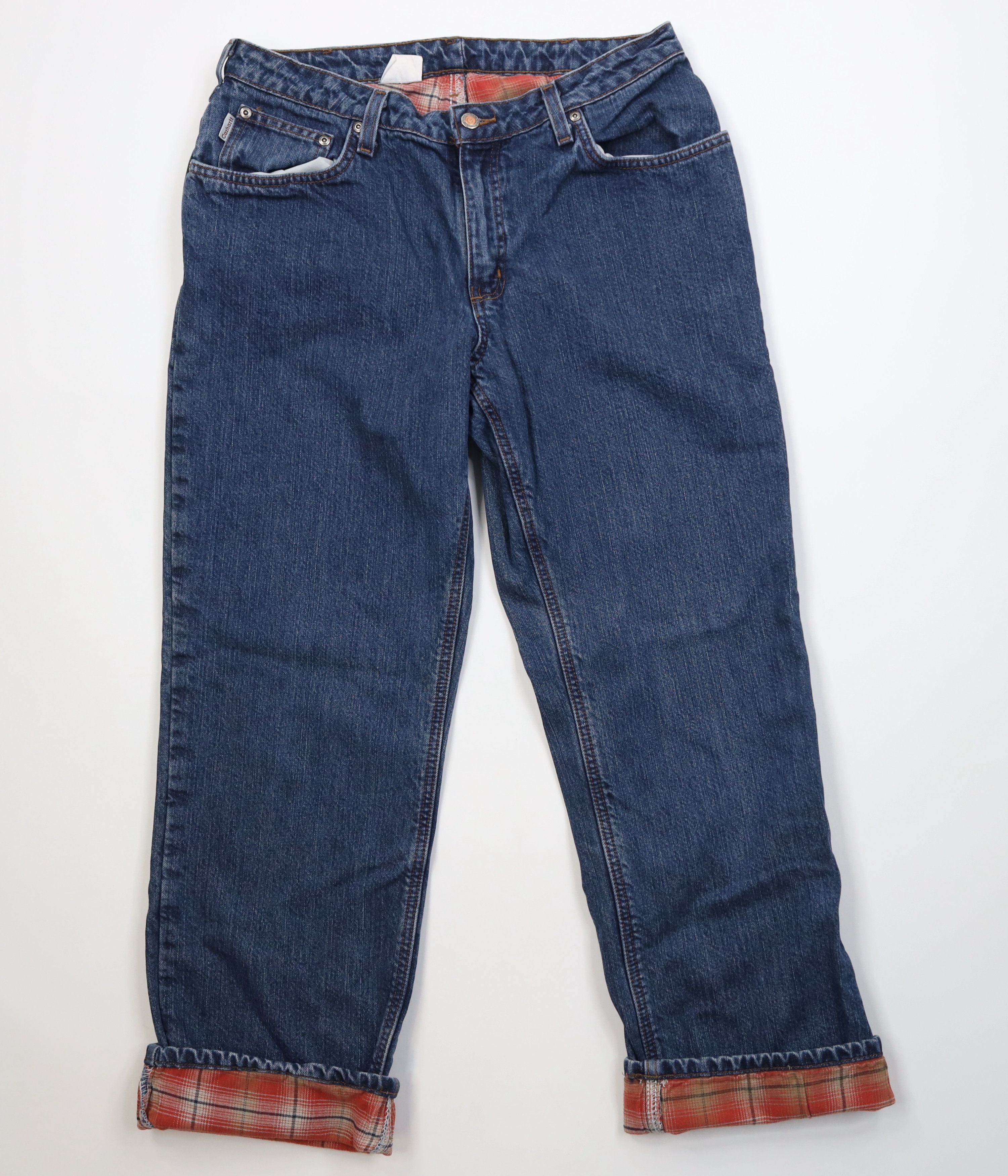 Carhartt Vintage Y2K Carhartt Flannel Lined Wide Leg Denim Jeans Blue Size 32" / US 10 / IT 46 - 1 Thumbnail