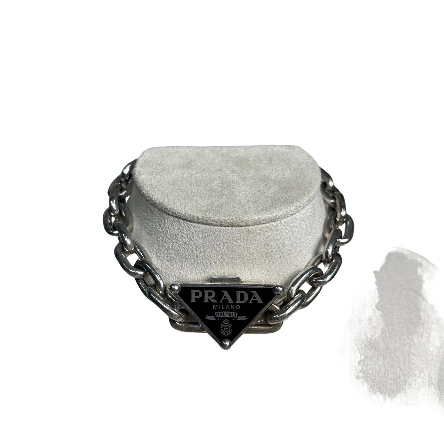 Prada Prada Triangle Logo Silver Chain Bracelet One Size Size ONE SIZE - 1 Thumbnail