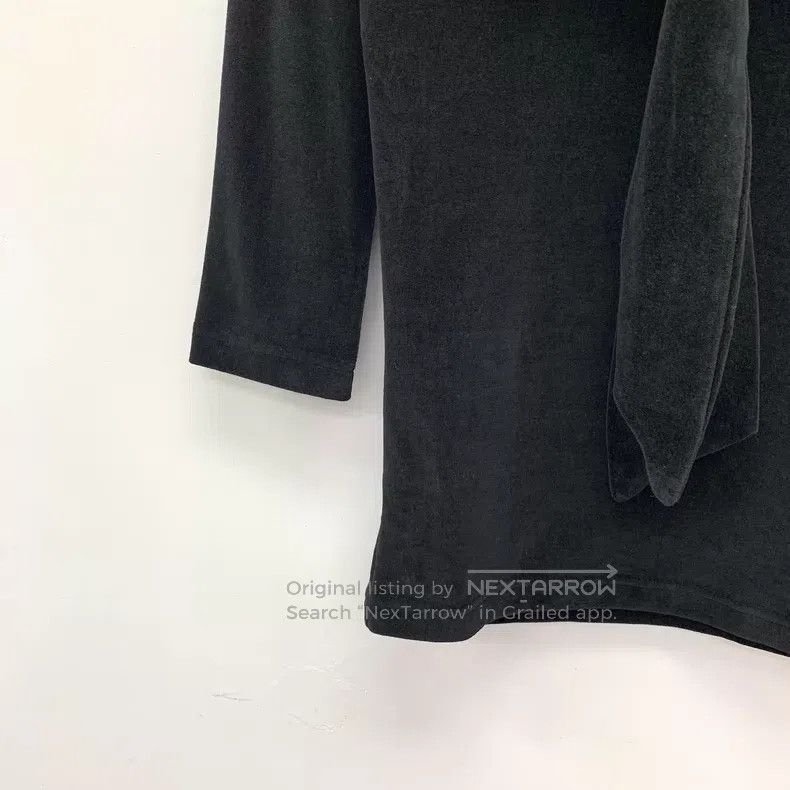 Balenciaga Balenciaga Black tie bow cotton velvet top Size M / US 6-8 / IT 42-44 - 4 Thumbnail