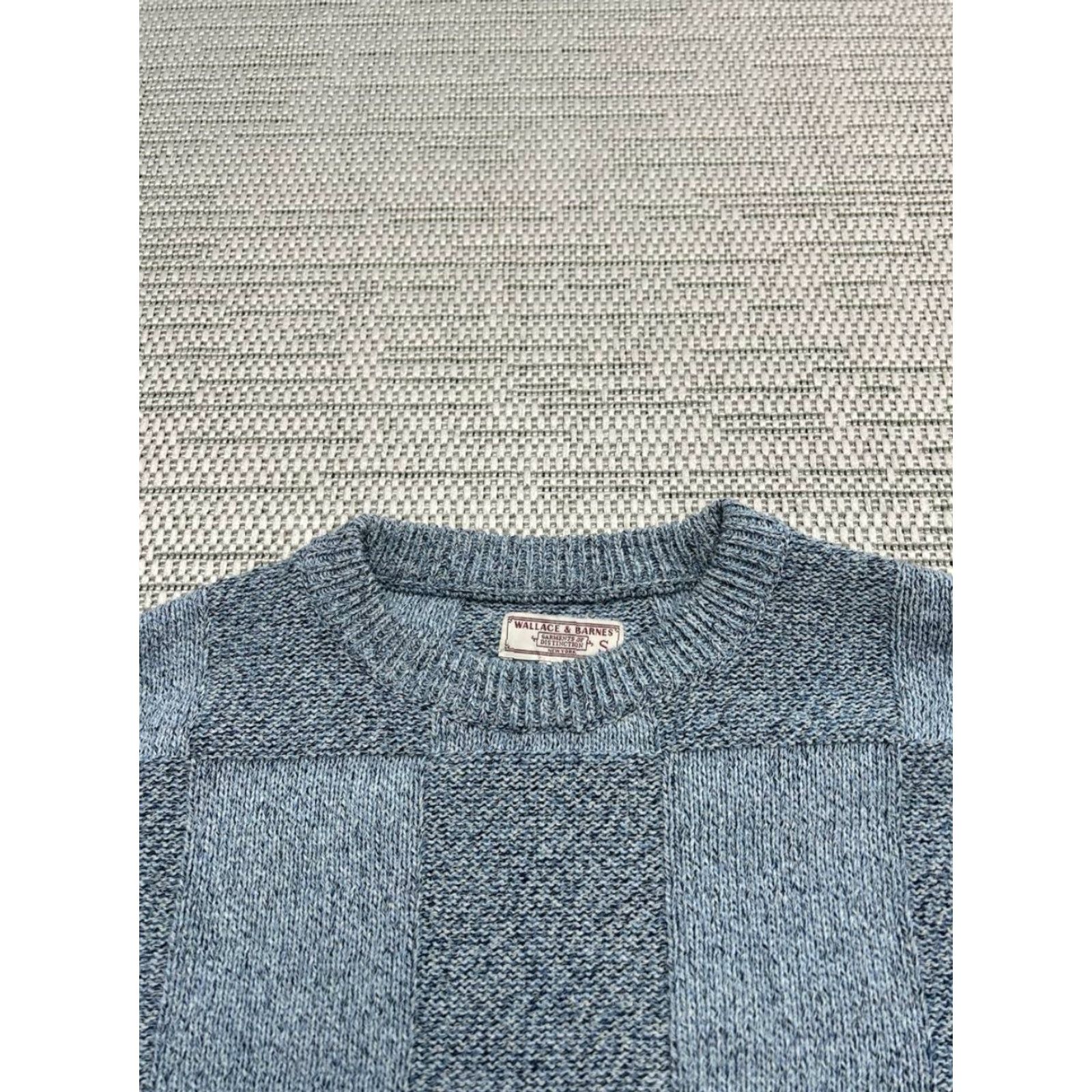 Wallace & Barnes Wallace & Barnes Sweater Mens Small Blue Cotton Blend Knit Pullover Size US S / EU 44-46 / 1 - 2 Thumbnail