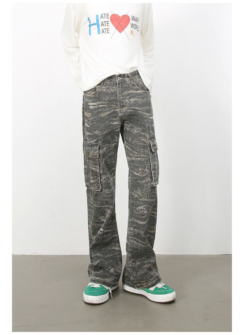 Japanese Brand × Jean American distressed pocket loose camouflage cargo jeans Size US 32 / EU 48 - 3 Thumbnail