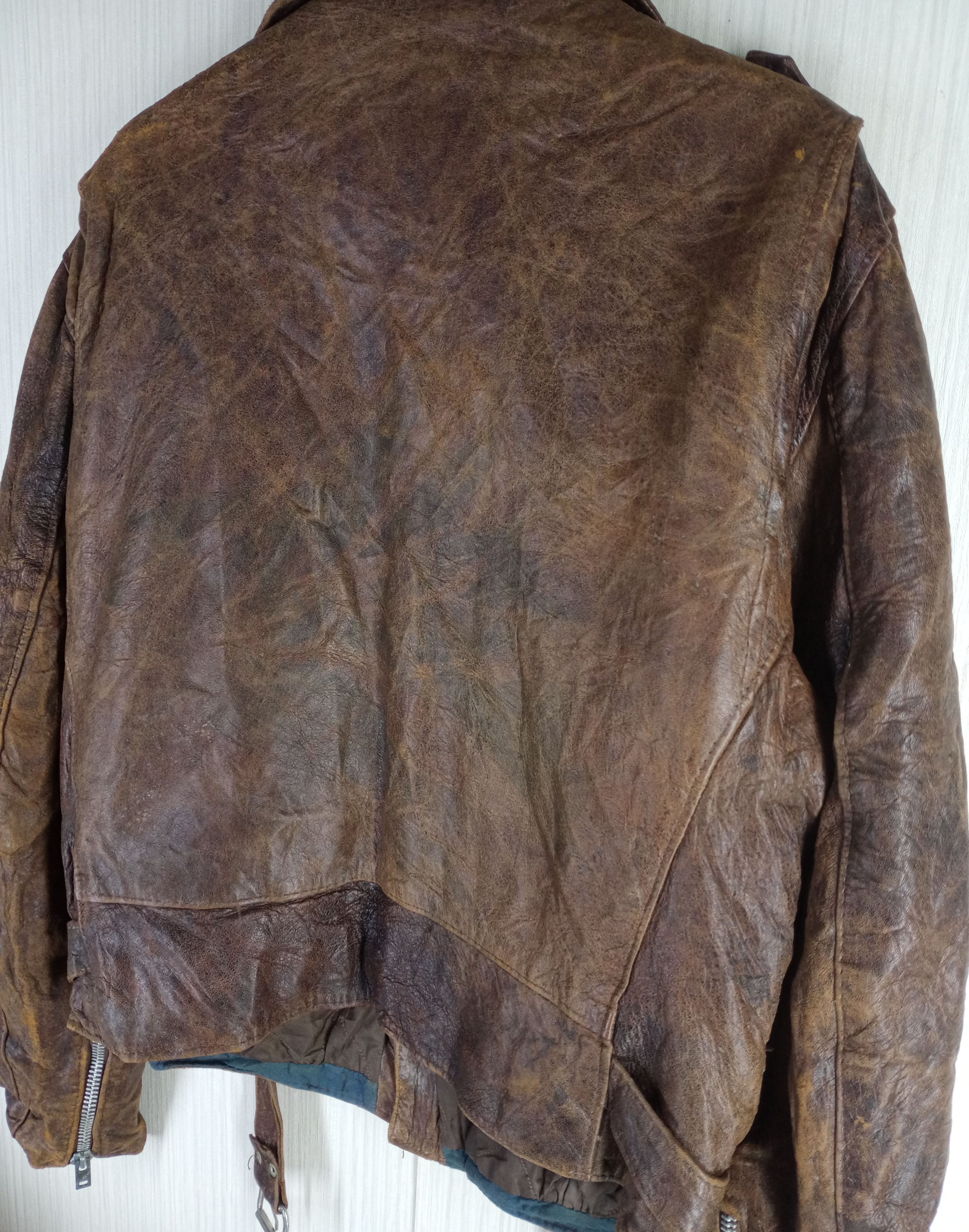 Vintage 60s French Army Japa Pilot Genuine Leather Flight Jacket Size US M / EU 48-50 / 2 - 11 Thumbnail