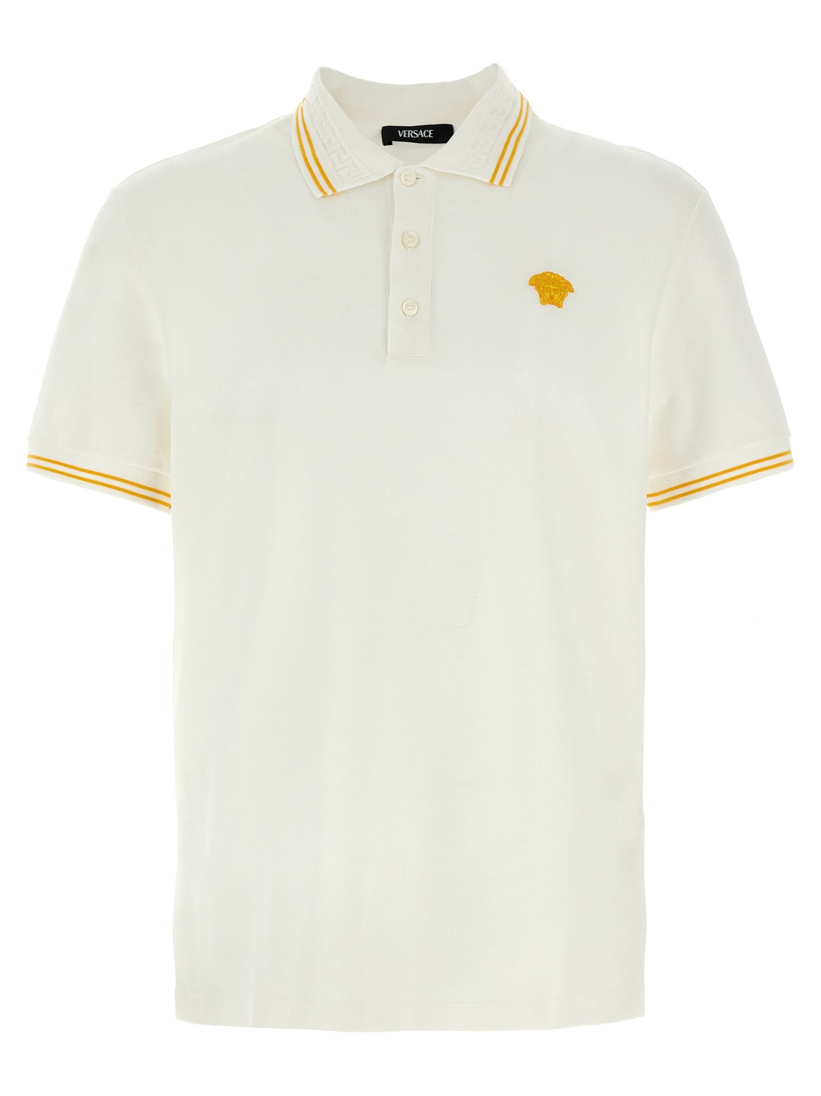 VERSACE ホワイト ポロシャツ L Versace Collection Men's White Logo Short Sleeve Polo Shirt