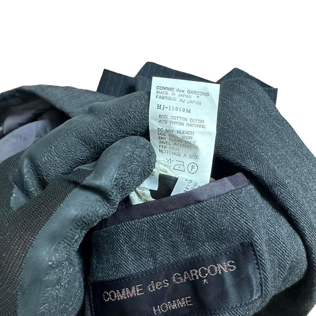 Comme des Garcons Homme 1987 Comme des Garçons Home Classic Stripe Rayon Runway Coat Size 42L - 8 Thumbnail