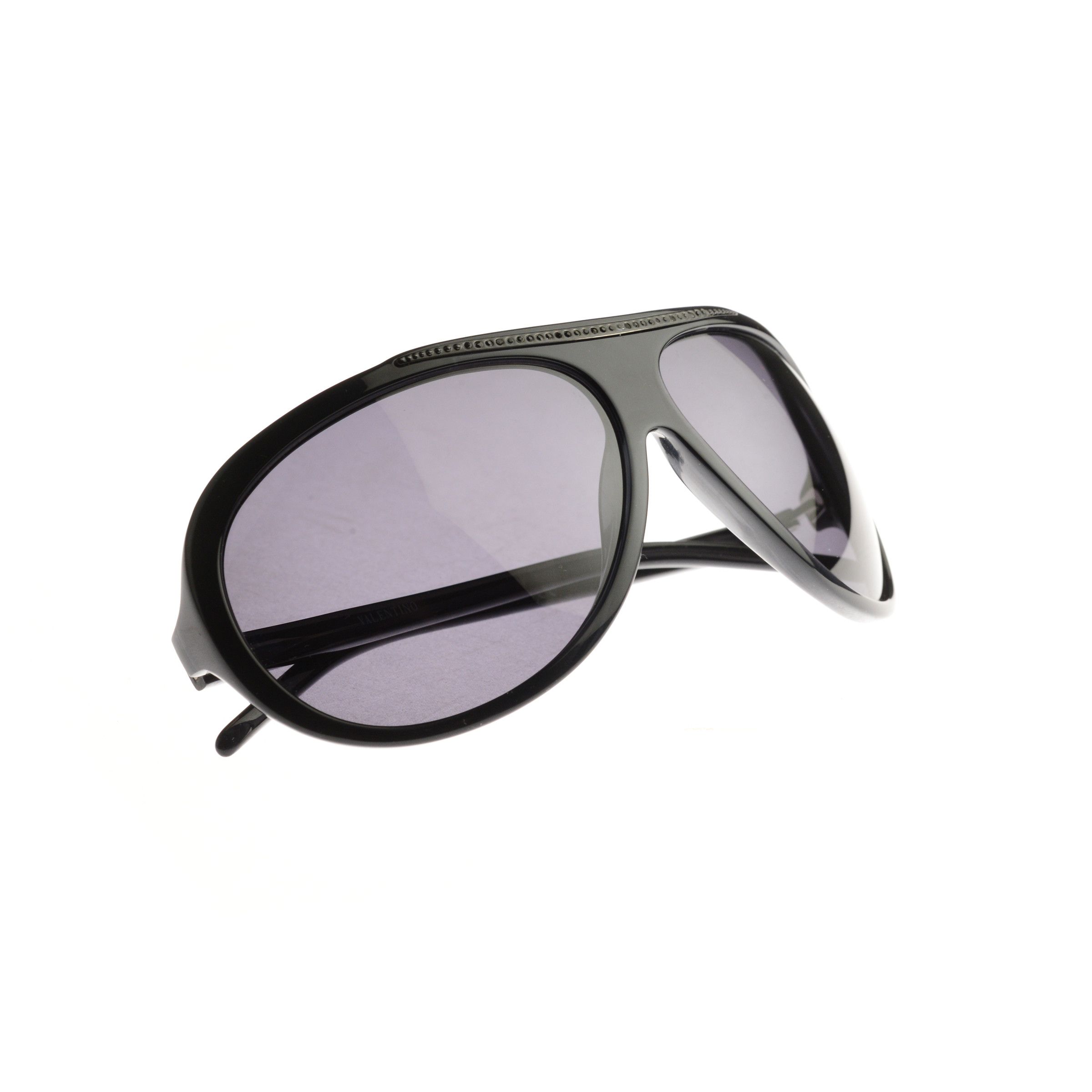 Valentino Valentino '00s Black Crystals Pilot Sunglasses Size ONE SIZE - 4 Thumbnail