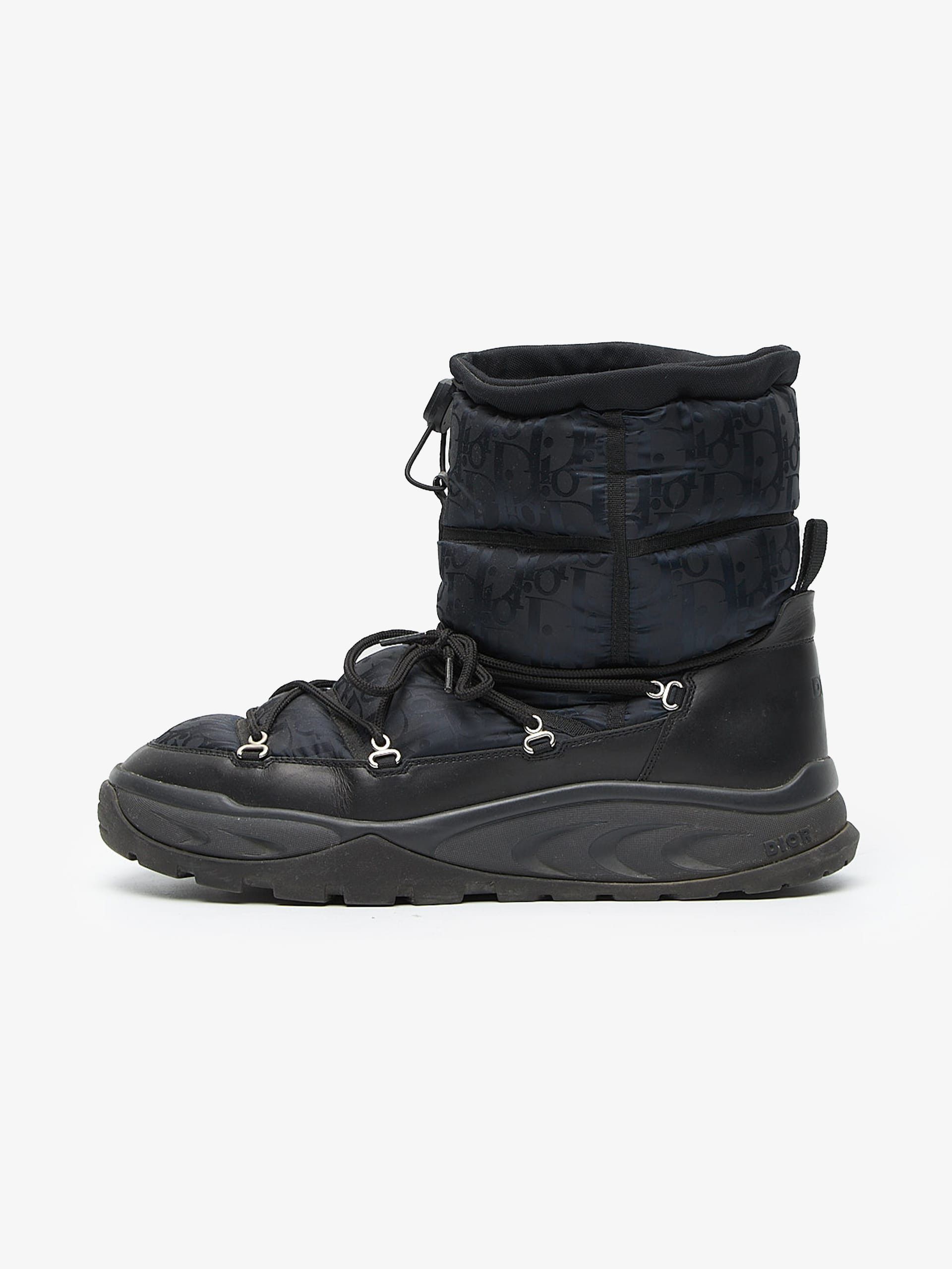 Dior Black and Navy Monogram Moon Boots Size US 12 / EU 45 - 1 Thumbnail