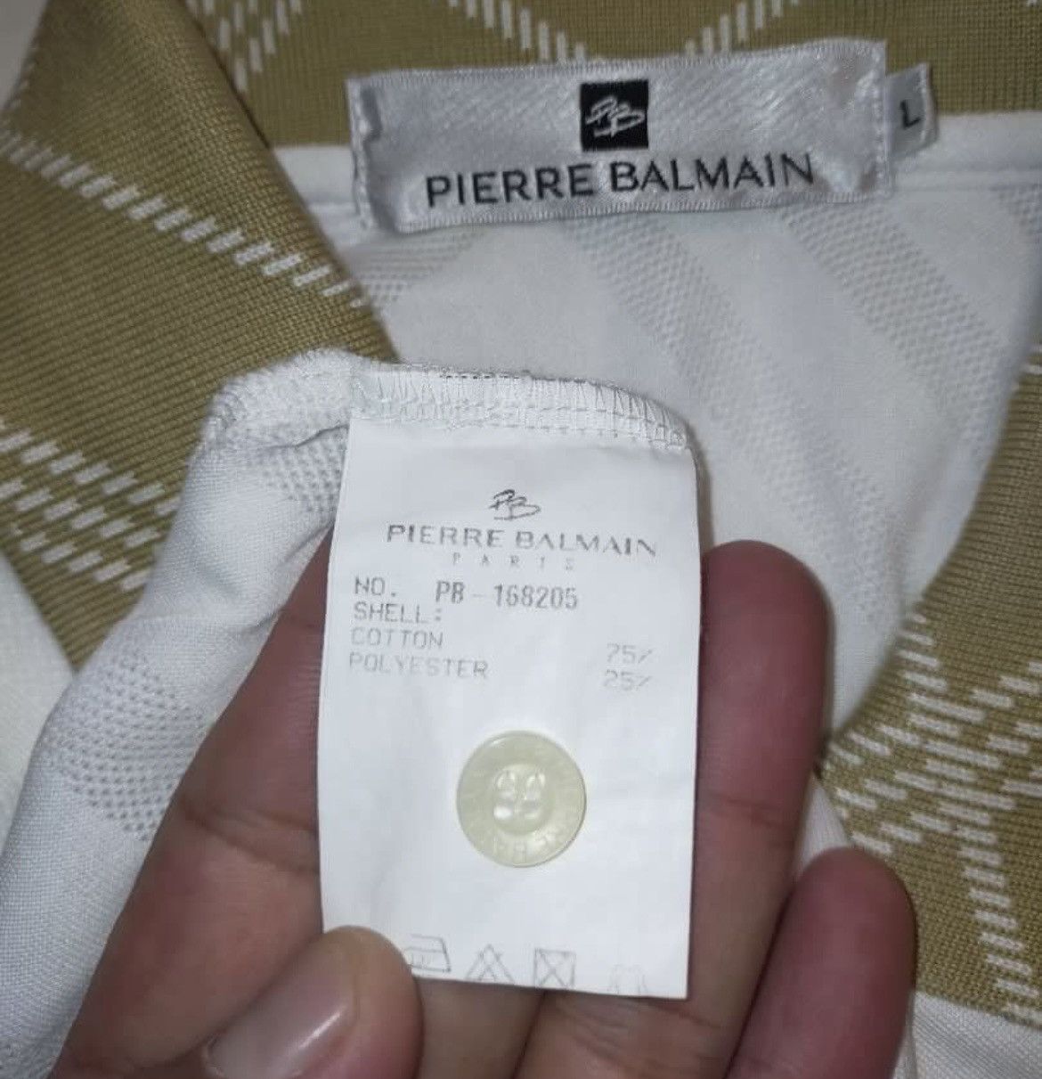 Balmain Piere Balmain Paris Abstract Polos Size US L / EU 52-54 / 3 - 3 Thumbnail