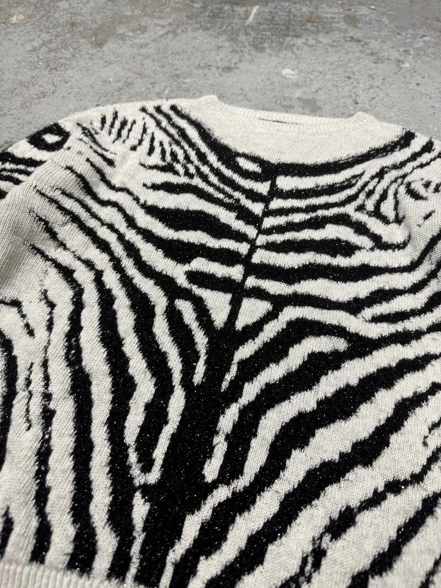 Designer × Diesel × Vintage Diesel Zebra Grey & Black Sweater Size XS / US 0-2 / IT 36-38 - 7 Thumbnail