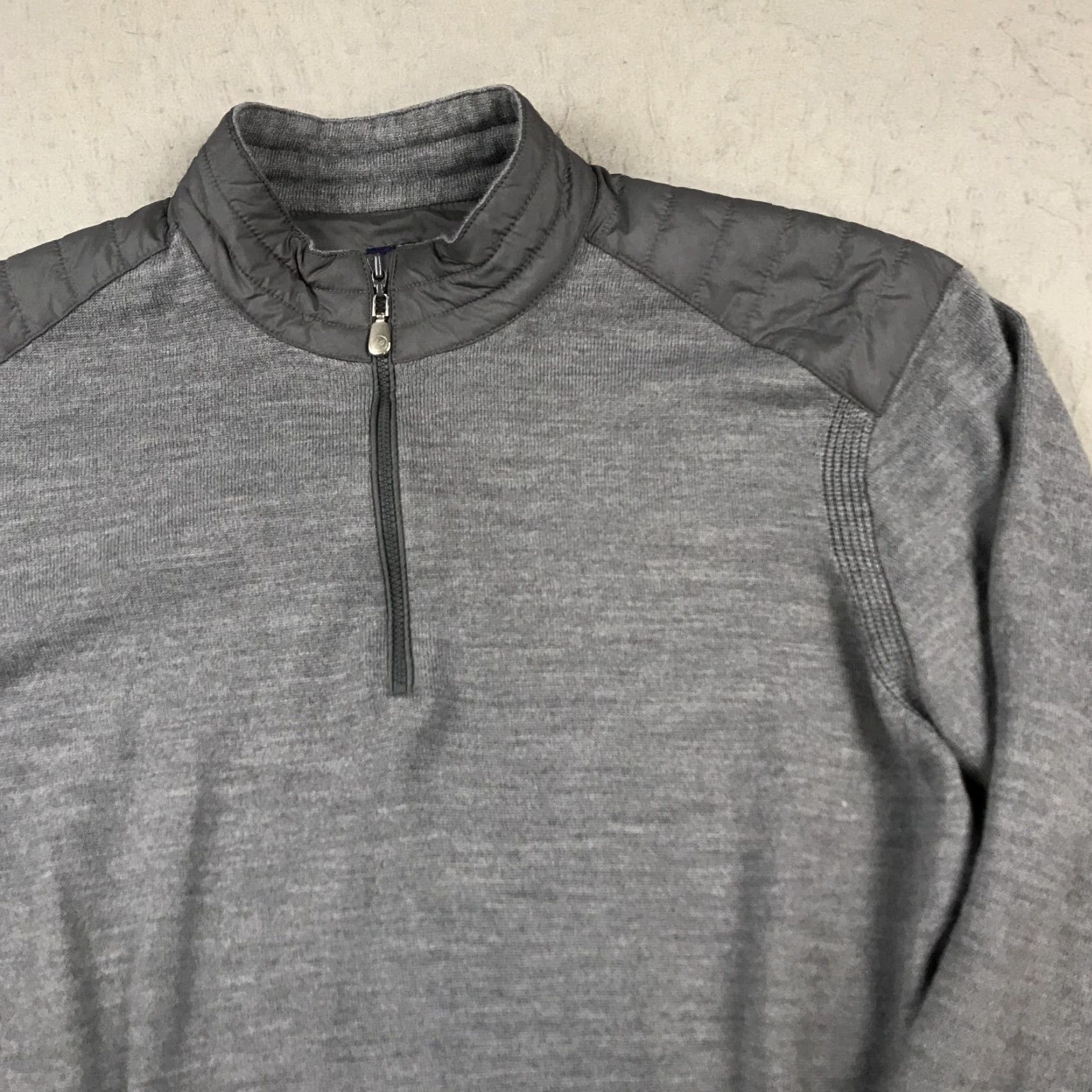 johnnie-O johnnie-O Jacket Mens M Gray 1/4 Zip Wool Hybrid Performance Golf Shirt Size US M / EU 48-50 / 2 - 3 Thumbnail