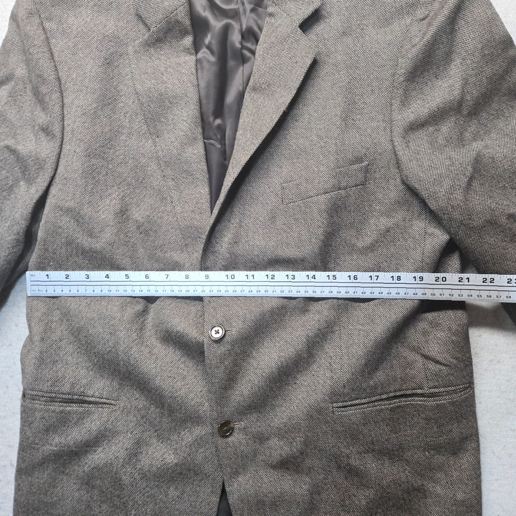 Stafford Stafford Wool Suit Jacket Regular 46L Long Men Adult Brown Notch Two-Button Single-Breasted 100% Wool Coat Business Jacket Size 46R - 6 Thumbnail