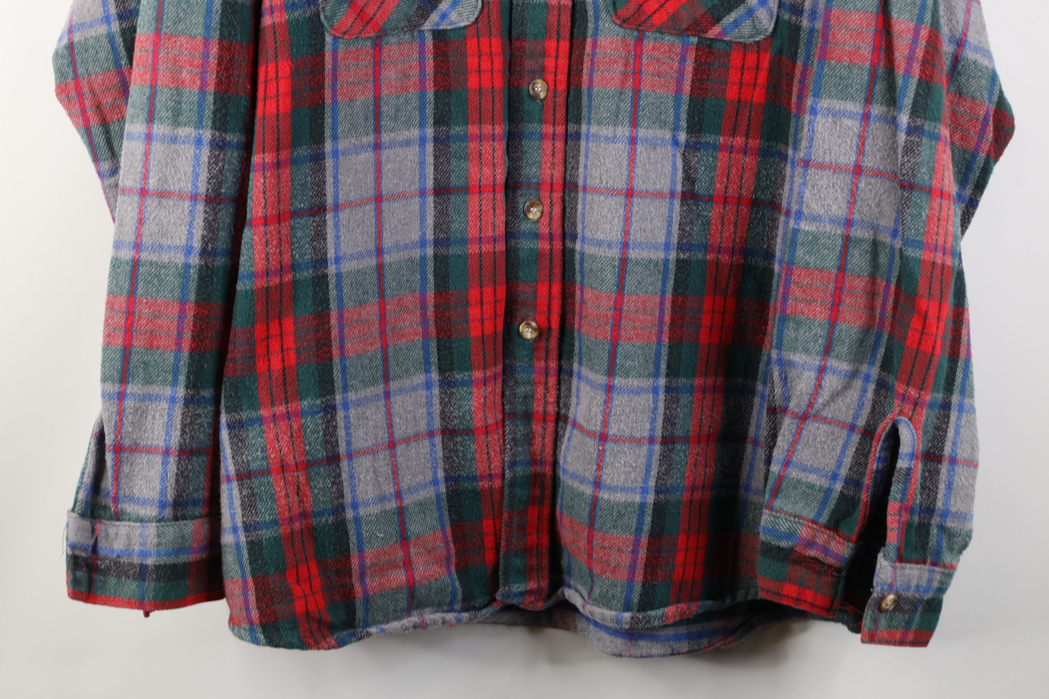 FiveBrother Vintage 90s Five Brother Heavyweight Button Shirt Plaid USA Size US XXL / EU 58 / 5 - 3 Thumbnail