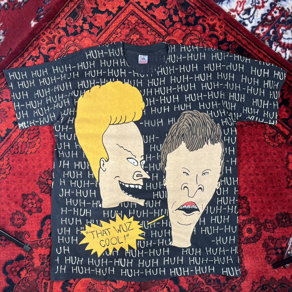 Fruit Of The Loom Vintage Merch Y2K 1993 MTV Beavis And Butthead Print T Shirt Size US XL / EU 56 / 4 - 2 Thumbnail