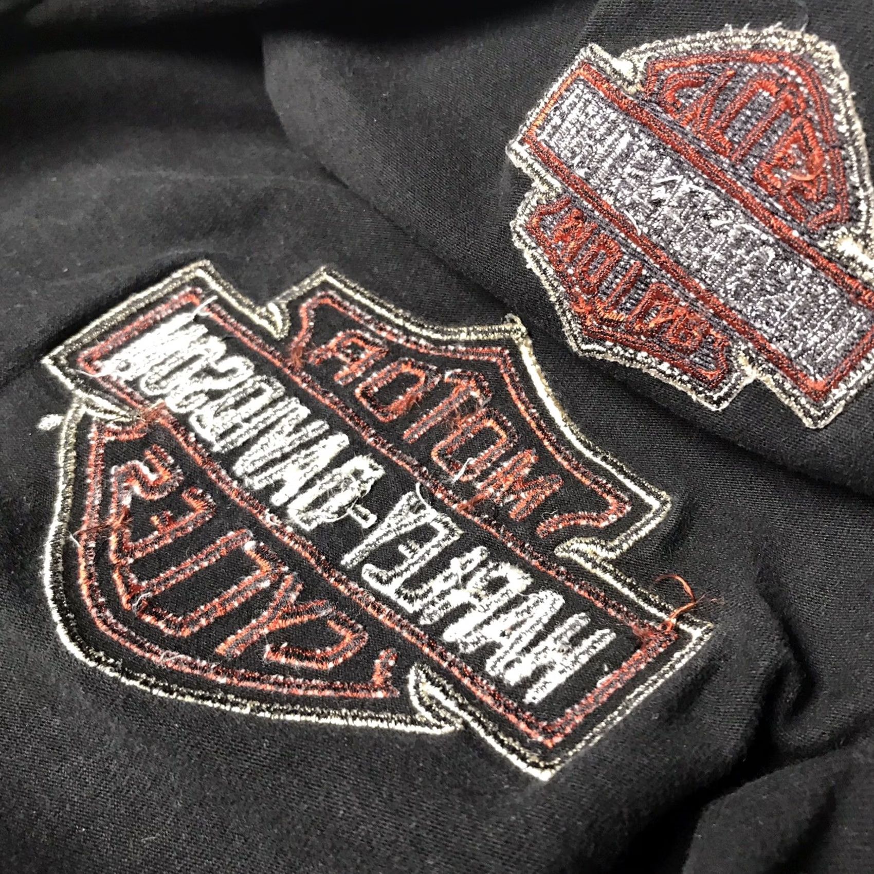 Harley Davidson Harley-Davidson Men Black Distressed Embroidered Long Sleeve Graphic T-Shirt 2XL Size US XXL / EU 58 / 5 - 6 Thumbnail
