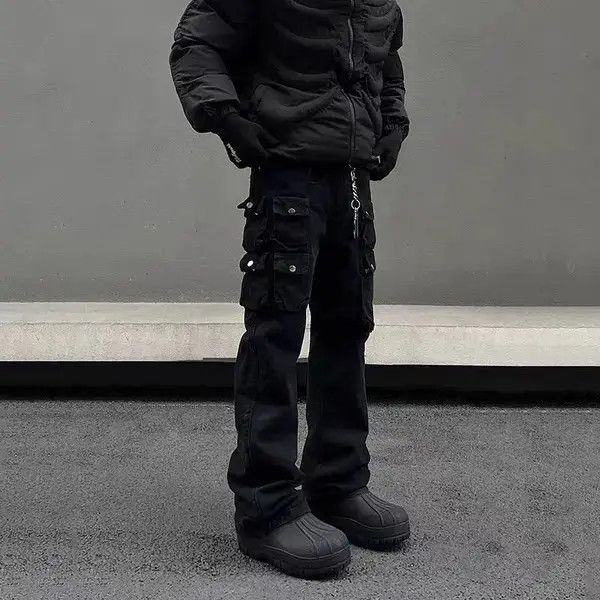 Japanese Brand VIBE Street Retro Heavyweight Multi-Pocket Cargo Jeans Size US 32 / EU 48 - 8 Thumbnail