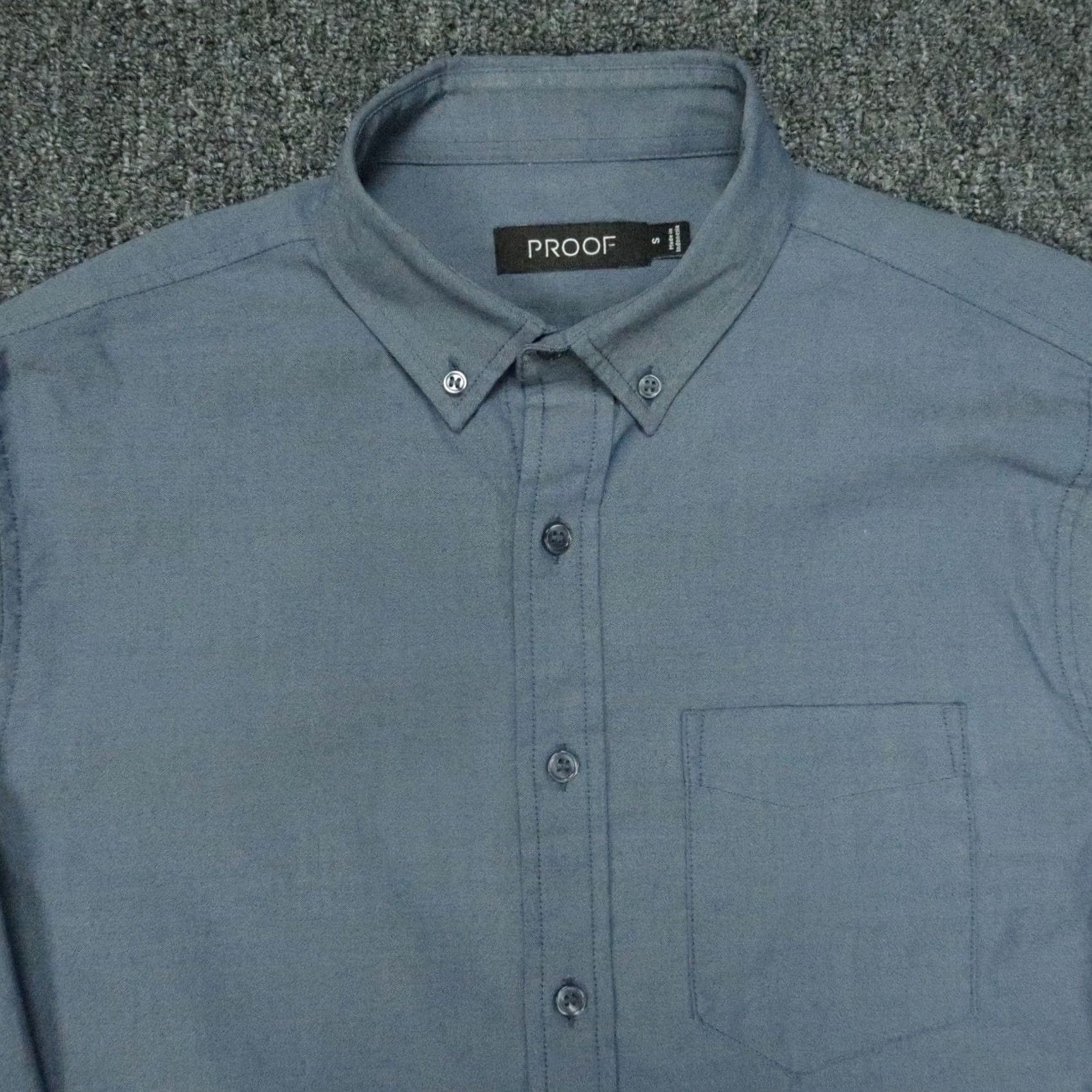 Vintage Proof Shirt Mens Small Blue Long Sleeve Button Down Stretch Huckberry Shirt Size US S / EU 44-46 / 1 - 2 Thumbnail