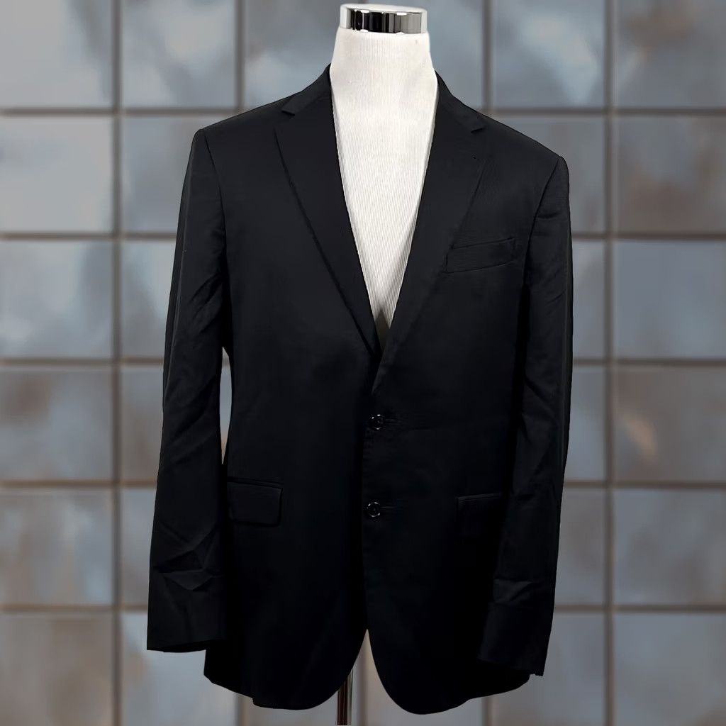 Joseph Abboud Joseph Abboud Sport Coat BLACK Wool 44L Double Vented Two-Button Notch Lapel 2 Piece Formal Mens Regular Jacket Coat Size US XS / EU 42 / 0 - 1 Thumbnail