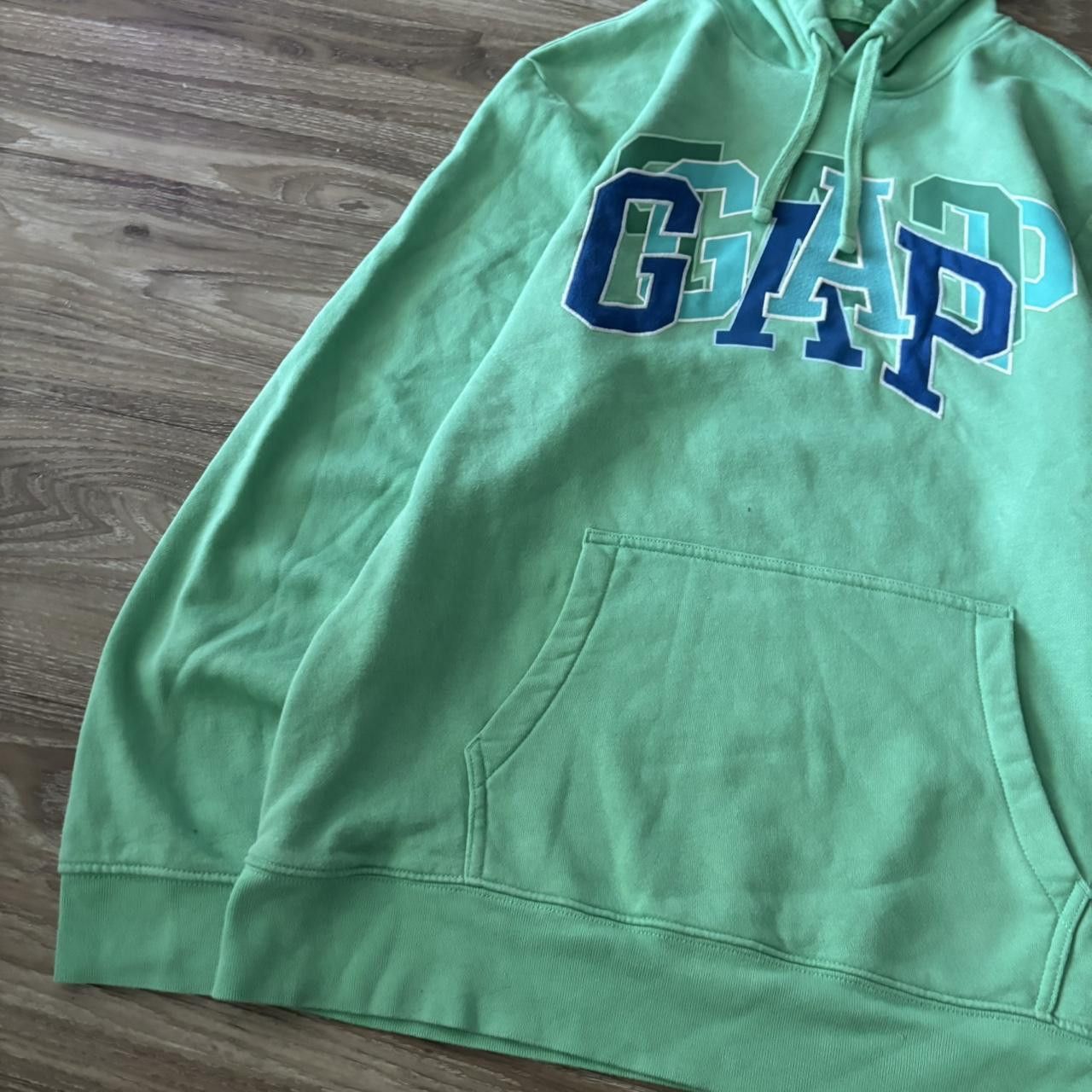 Gap Crazy Vintage Y2K/2000s Teal Gap Streetwear Skater Hoodie! Size L Size US L / EU 52-54 / 3 - 3 Thumbnail