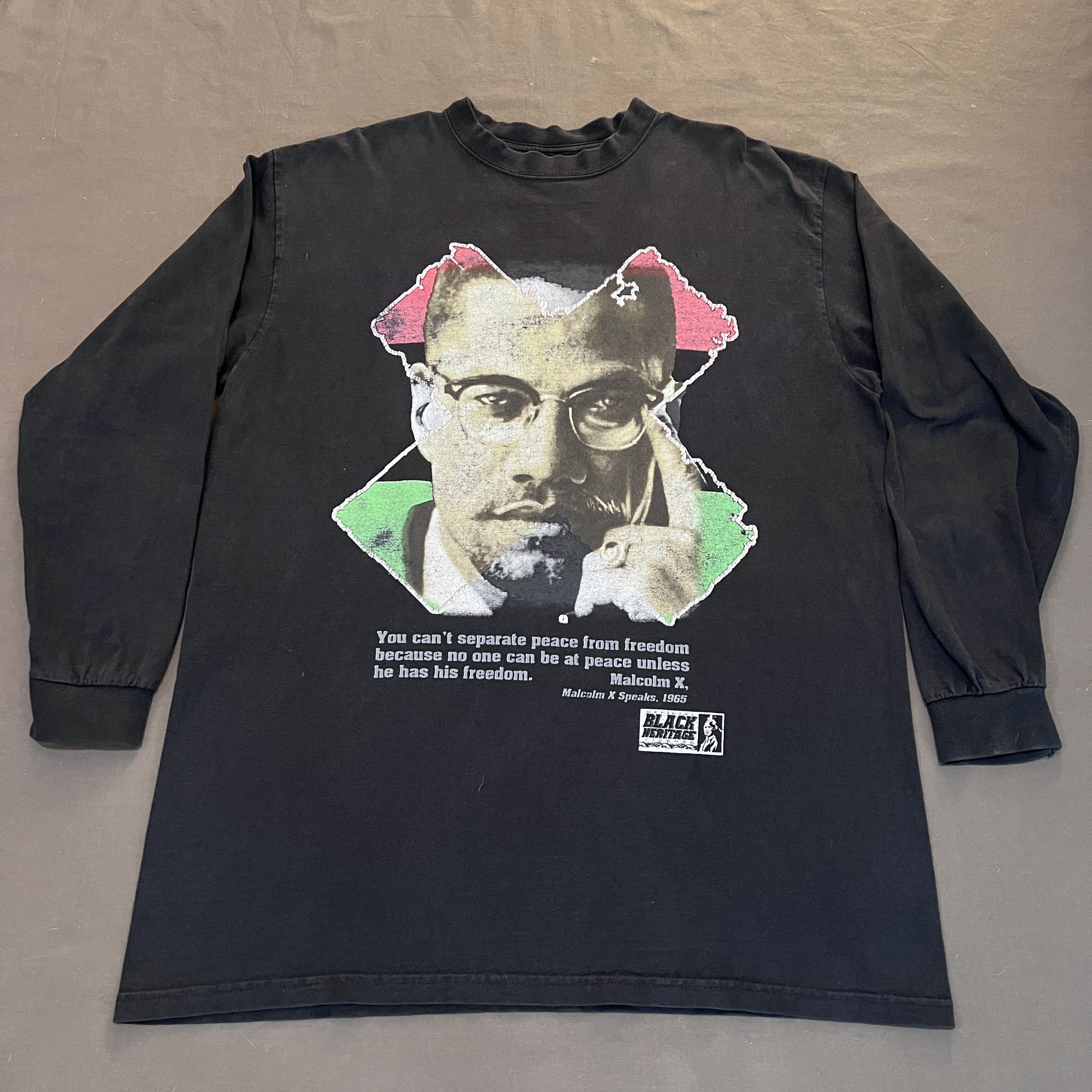 Rap Tees Vintage Y2K Malcolm X Black history heritage Tee XL Faded Size US XL / EU 56 / 4 - 1 Thumbnail