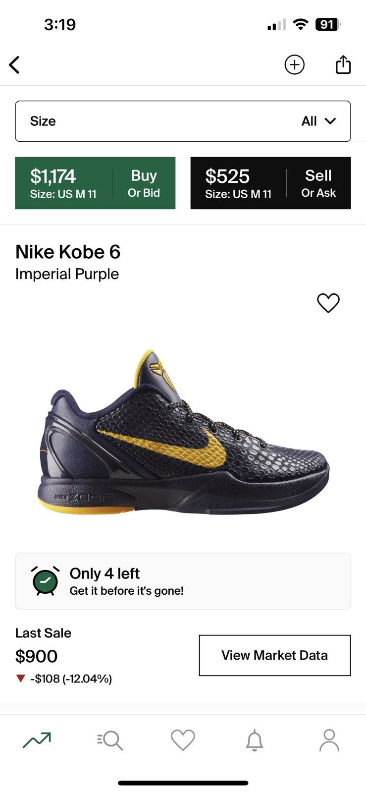 Nike Nike Kobe 6 imperial purple size 11 deadstock Size US 11 / EU 44 - 12 Thumbnail