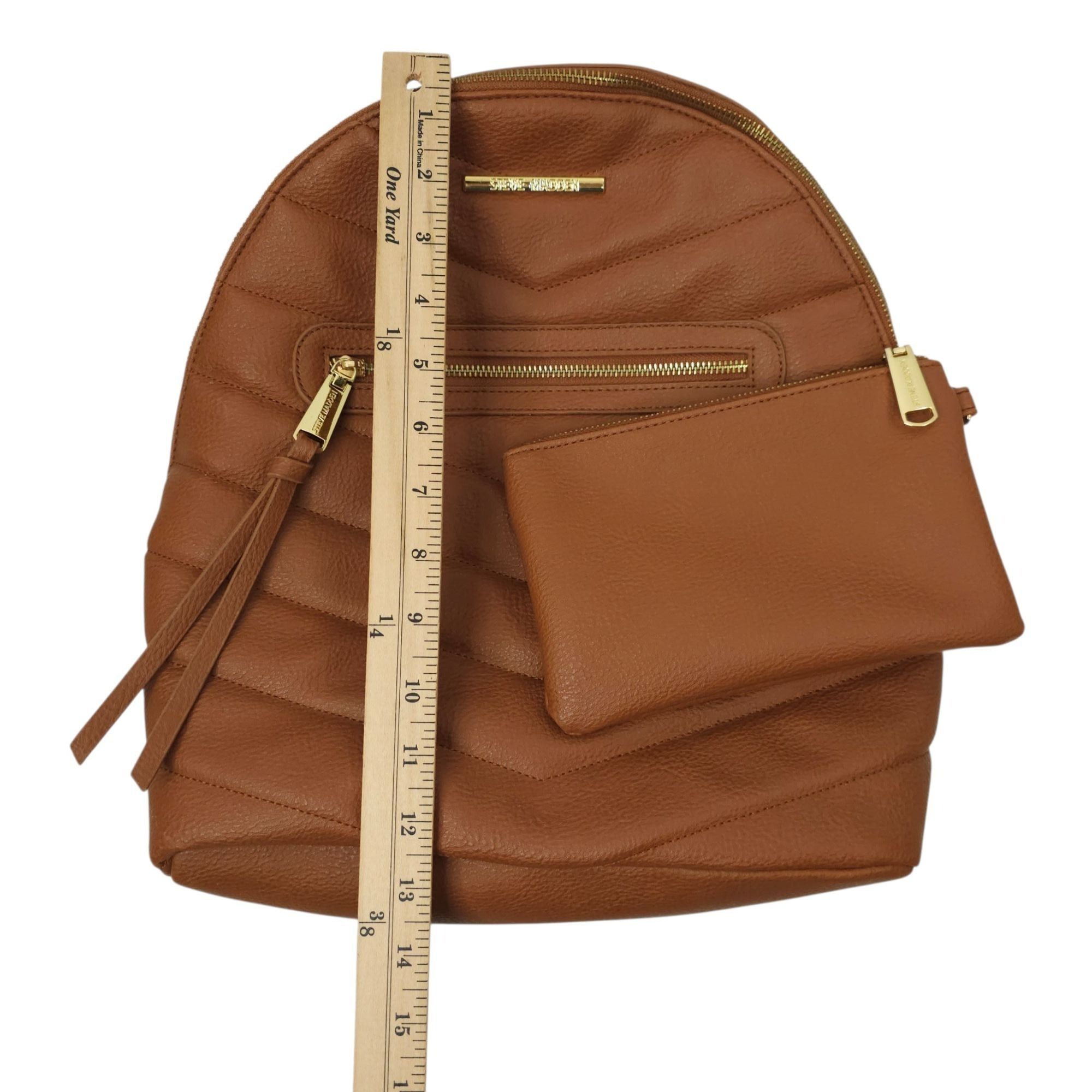 Steve Madden Steve Madden Bejewel Backpack Chevron Quilting Faux Leather Size ONE SIZE - 18 Thumbnail