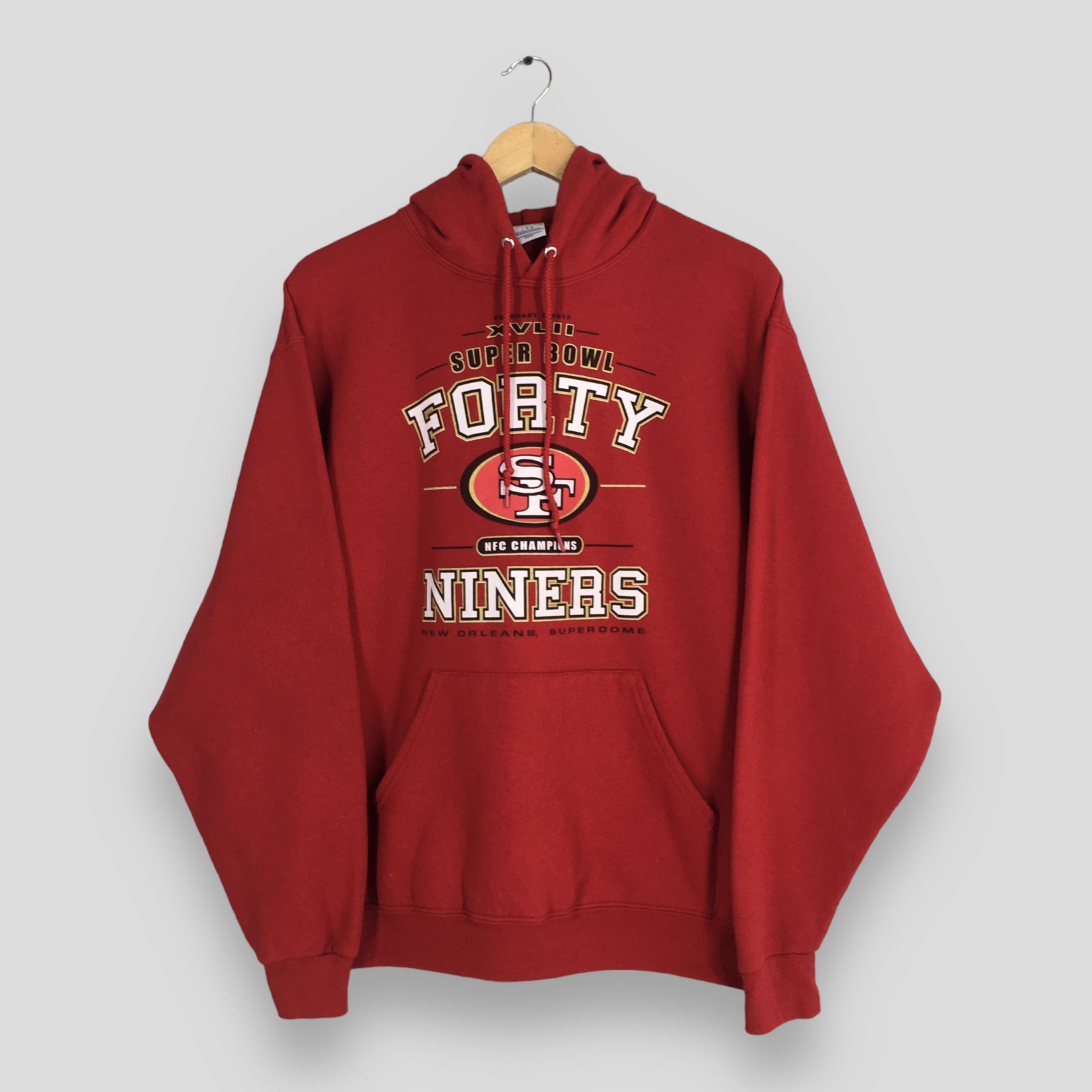 image of Vintage San Francisco 49Ers Nfl Hoodie Sweater Large in Red, Men's