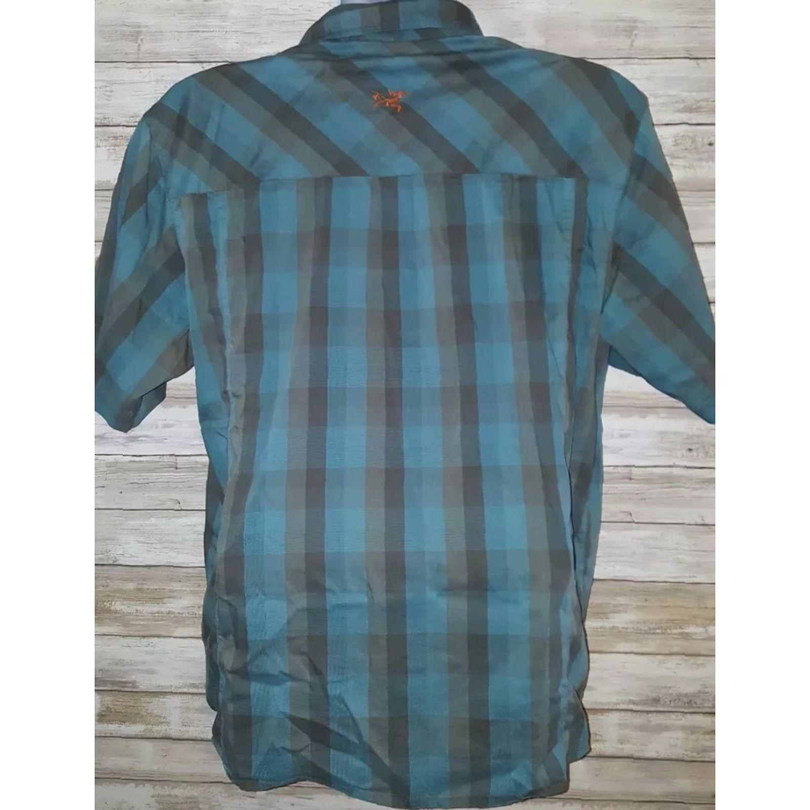 Arc'teryx ARC'TERYK Plaid Blue Gray Short Sleeve Hiking Shirt L Mens Blue Grays Button-Up Shirt Mens L Blue Plaid Hiking Shirt Size US L / EU 52-54 / 3 - 5 Thumbnail