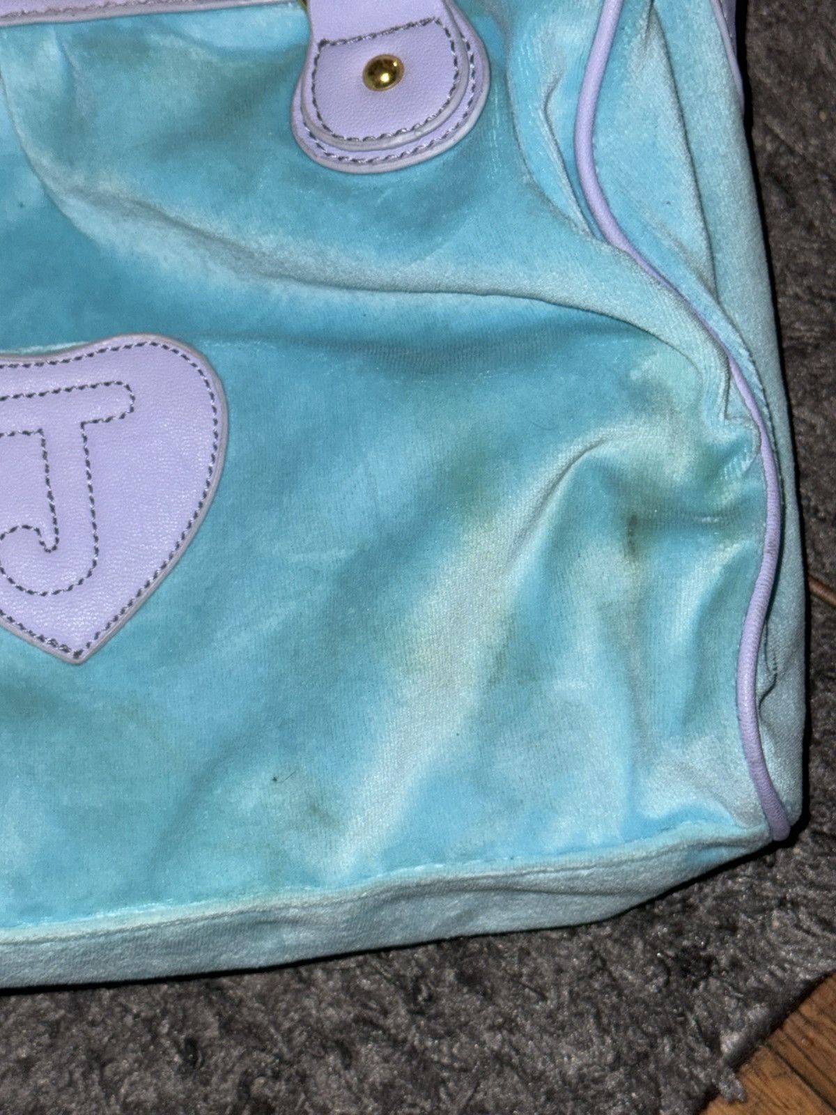Juicy Couture Vintage Juicy Couture light blue & lilac velour satchel bag Size ONE SIZE - 10 Thumbnail