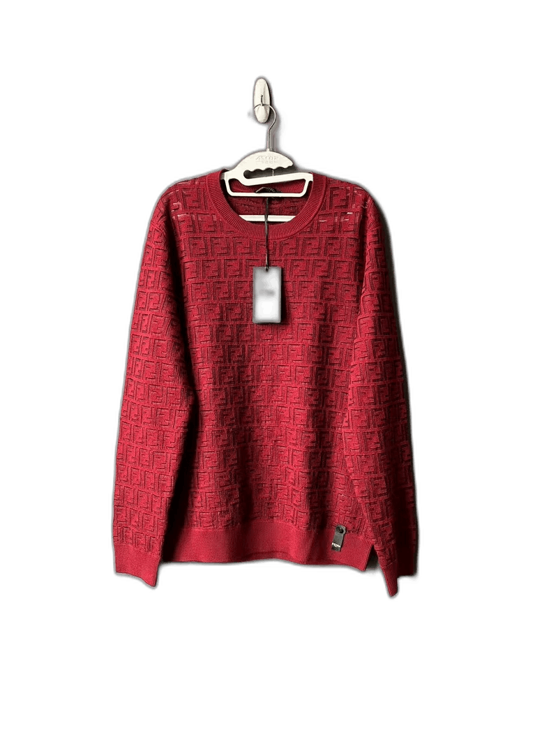 Fendi Fendi Allover Knit Sweater in Red Size US XXL / EU 58 / 5 - 1 Thumbnail