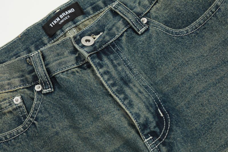 Japanese Brand Street casual solid color distressed flared casual jeans Size US 32 / EU 48 - 4 Thumbnail