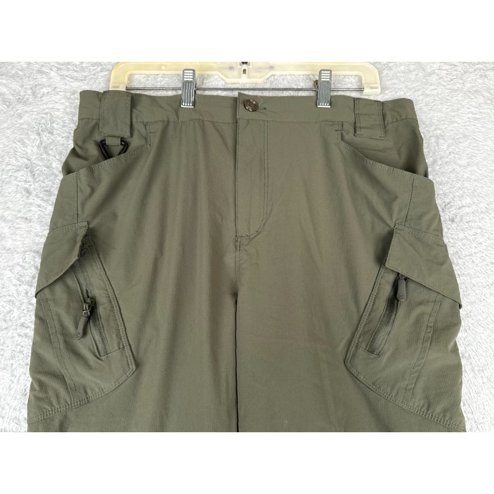 Vintage Tactical Pants Men 33 Green Straight Leg Nylon Rip Stop Cargo Pockets Hiking 33x31 Pants Size US 33 - 4 Thumbnail
