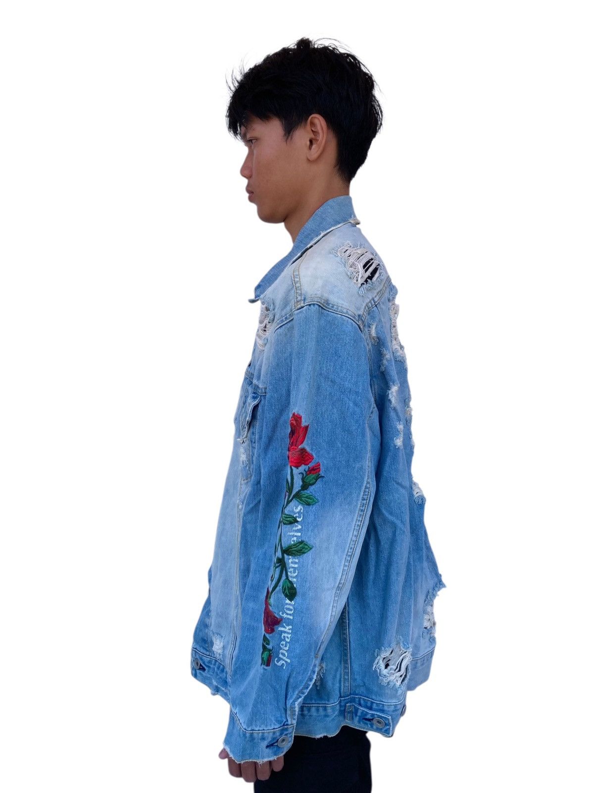 JACKROSE 2000s Legenda Japan - Romantic Rose Crash Denim Size US M / EU 48-50 / 2 - 2 Thumbnail