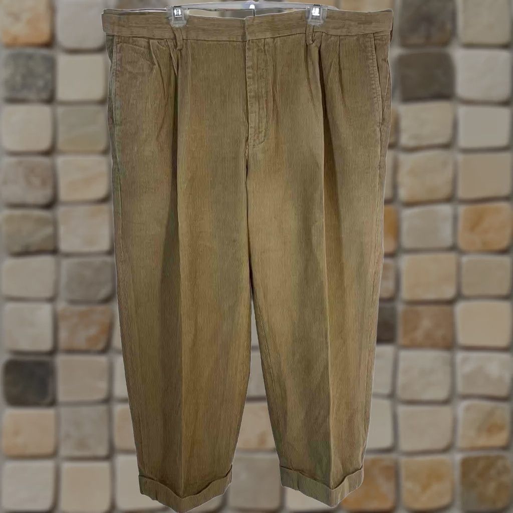 Lands' End Lands’ End Corduroy Pants Men 42x27 Brown Traditional Fit Cuffed Hem RN#62830 Size US 42 / EU 58 - 1 Thumbnail
